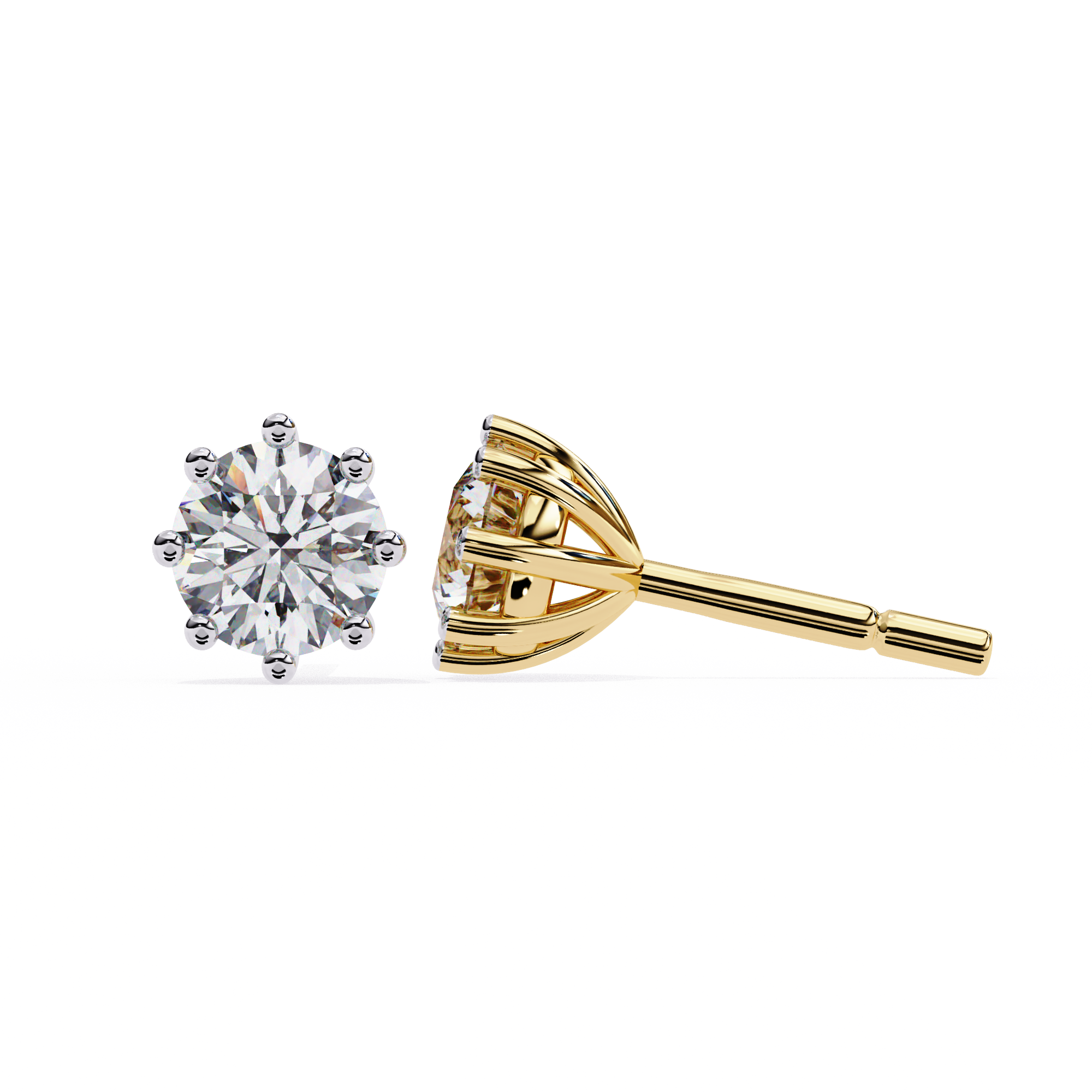 Diamantaire Pear Drop Diamond Stud Earrings — 10k–18k Gold