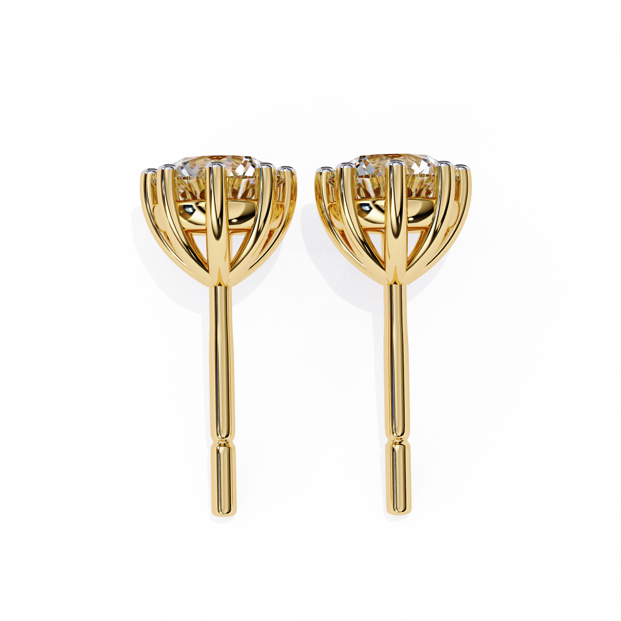 Diamantaire Pear Drop Diamond Stud Earrings — 10k–18k Gold
