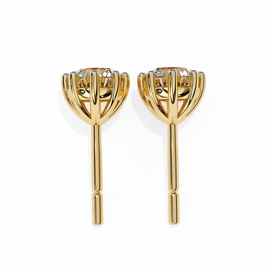 Diamantaire Pear Drop Diamond Stud Earrings — 10k–18k Gold