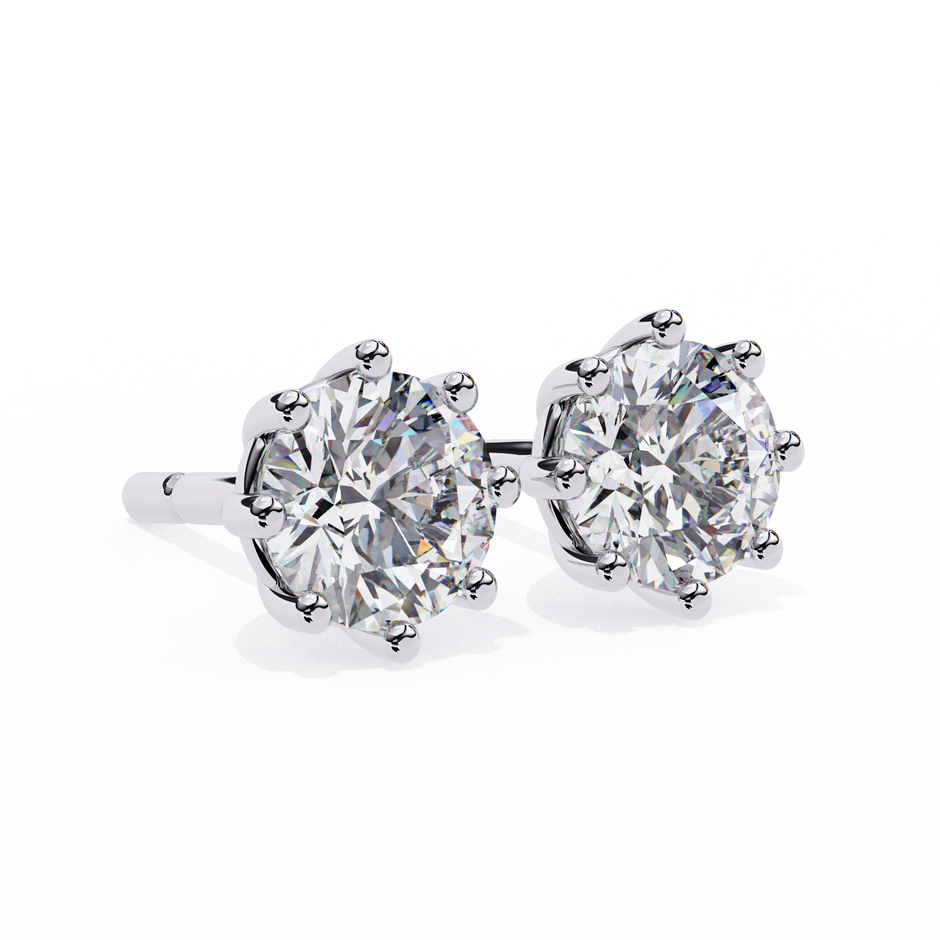 Diamantaire Pear Drop Diamond Stud Earrings — 10k–18k Gold