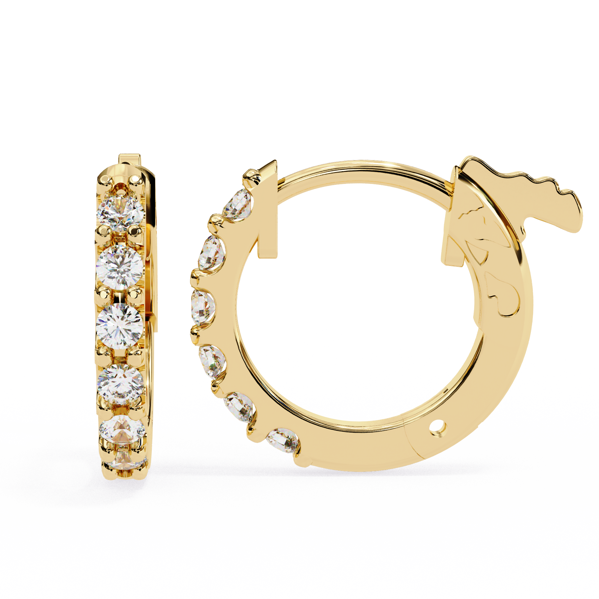 Finesse Brilliant Petite Diamond Stud Earrings — 10k–18k Gold