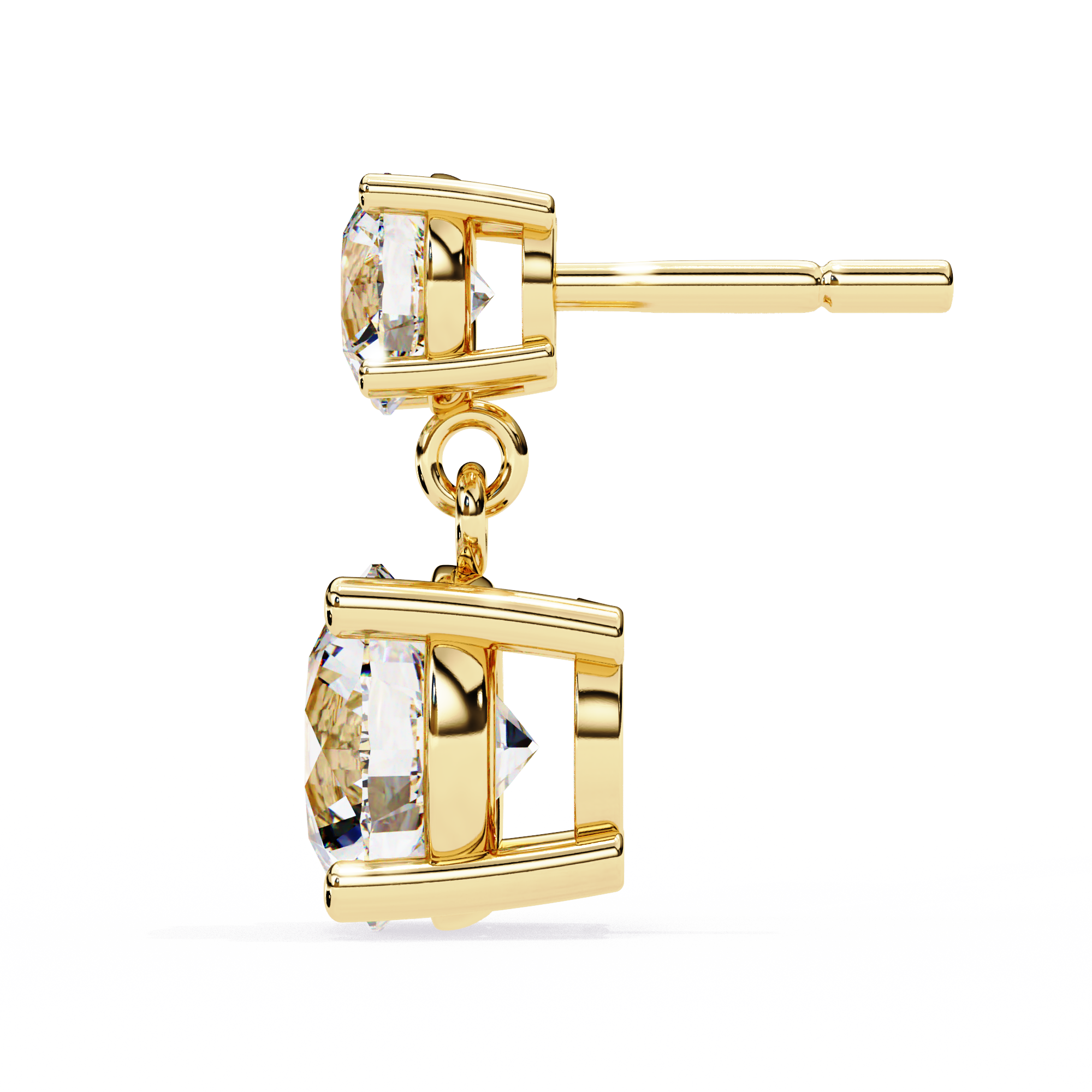 Radiance Bezel Diamond Stud Earrings — 10k–18k Gold