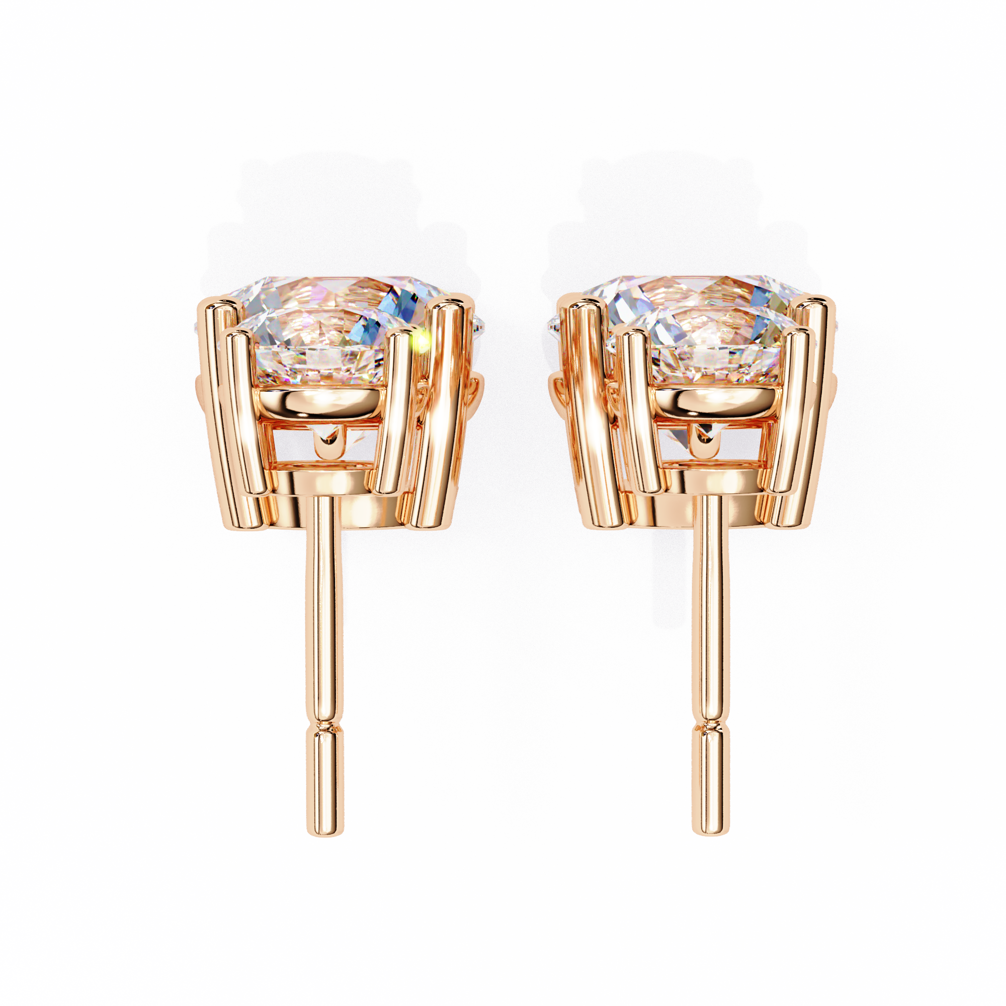 Radiance Bezel Diamond Stud Earrings — 10k–18k Gold