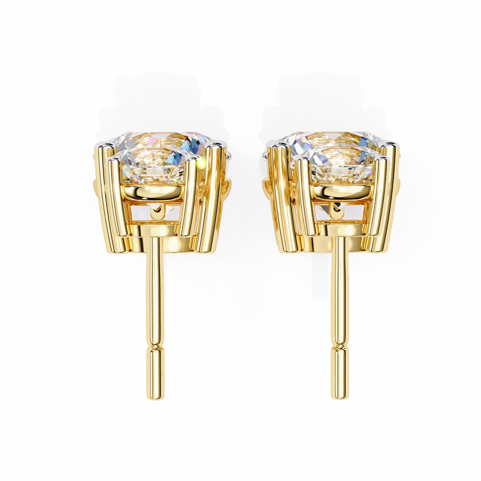 Radiance Bezel Diamond Stud Earrings — 10k–18k Gold