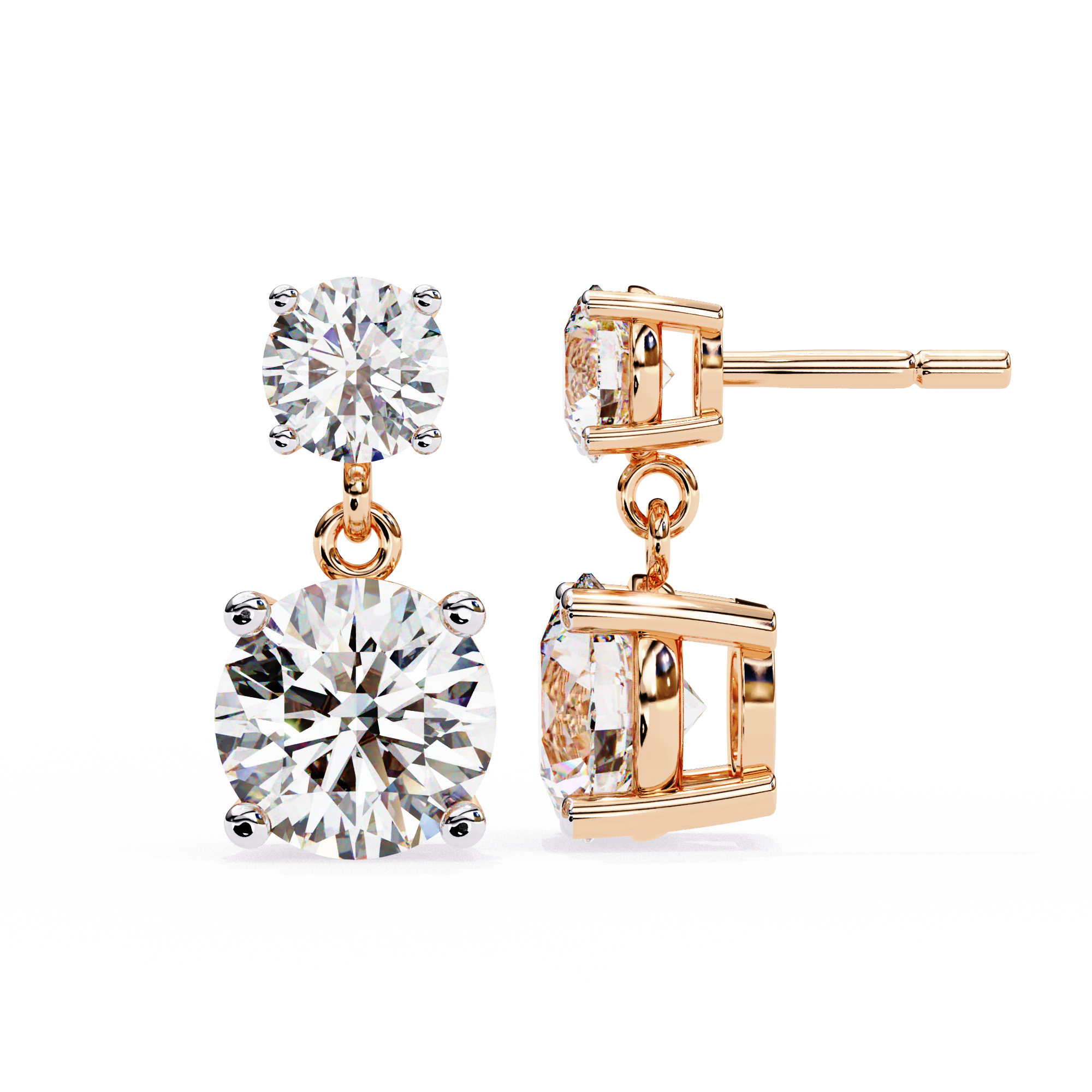 Radiance Bezel Diamond Stud Earrings — 10k–18k Gold