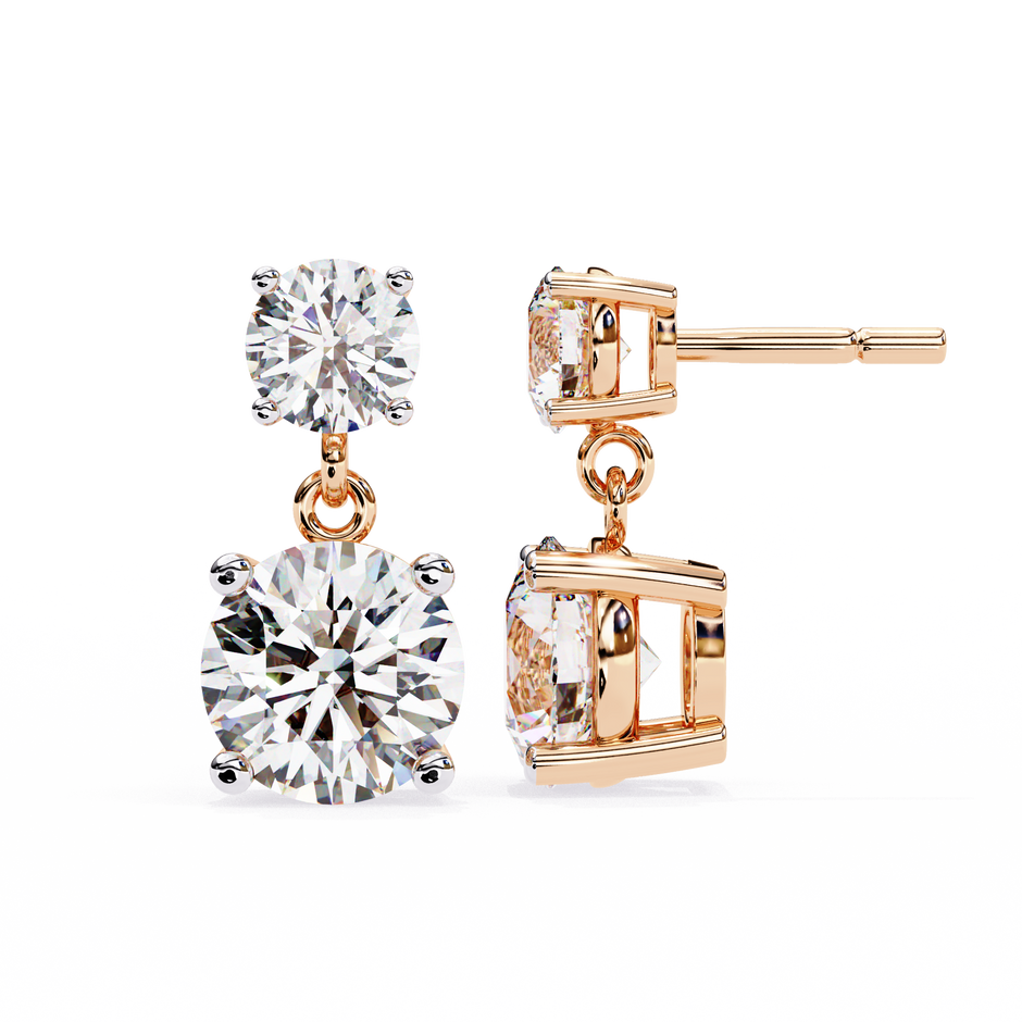 Radiance Bezel Diamond Stud Earrings — 10k–18k Gold