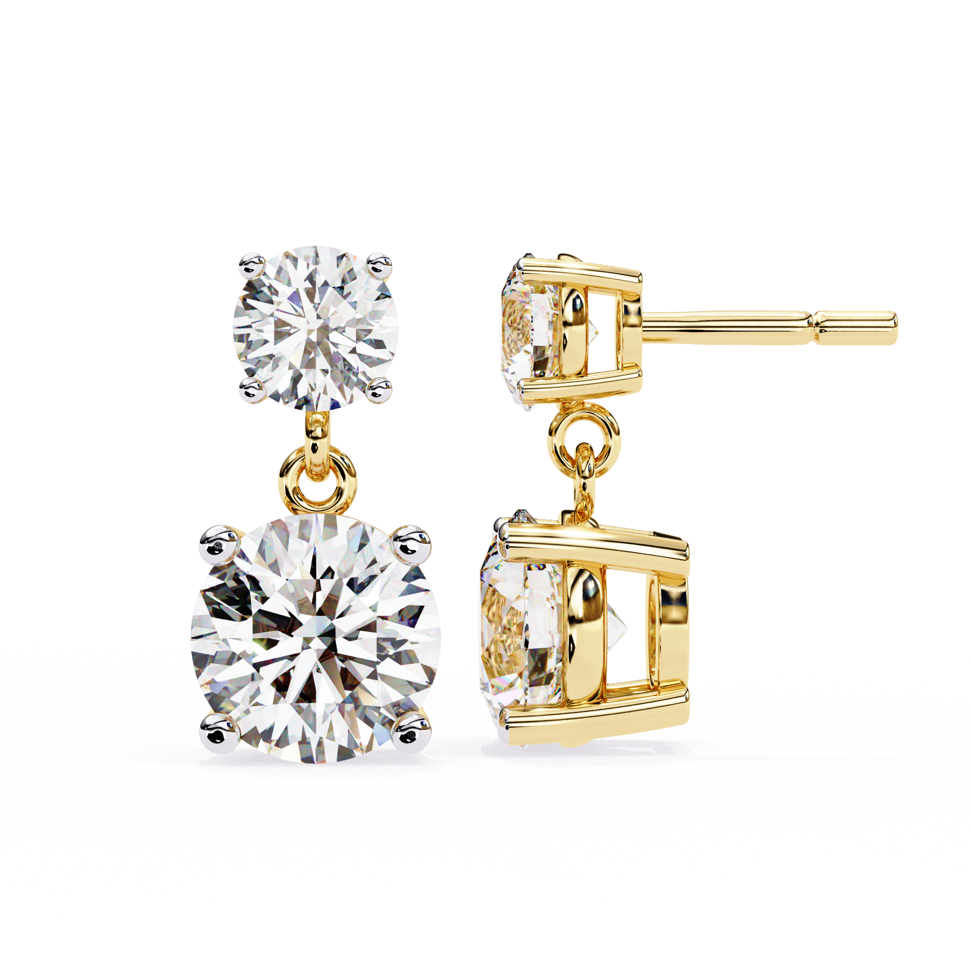 Radiance Bezel Diamond Stud Earrings — 10k–18k Gold
