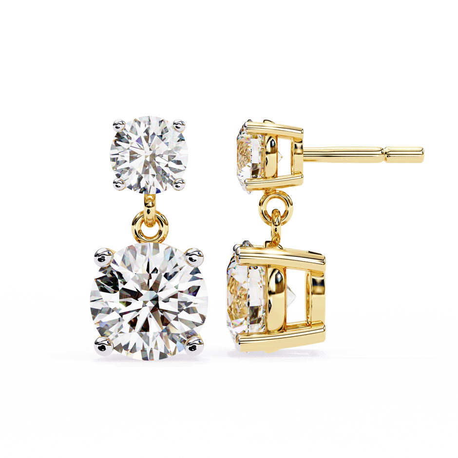 Radiance Bezel Diamond Stud Earrings — 10k–18k Gold