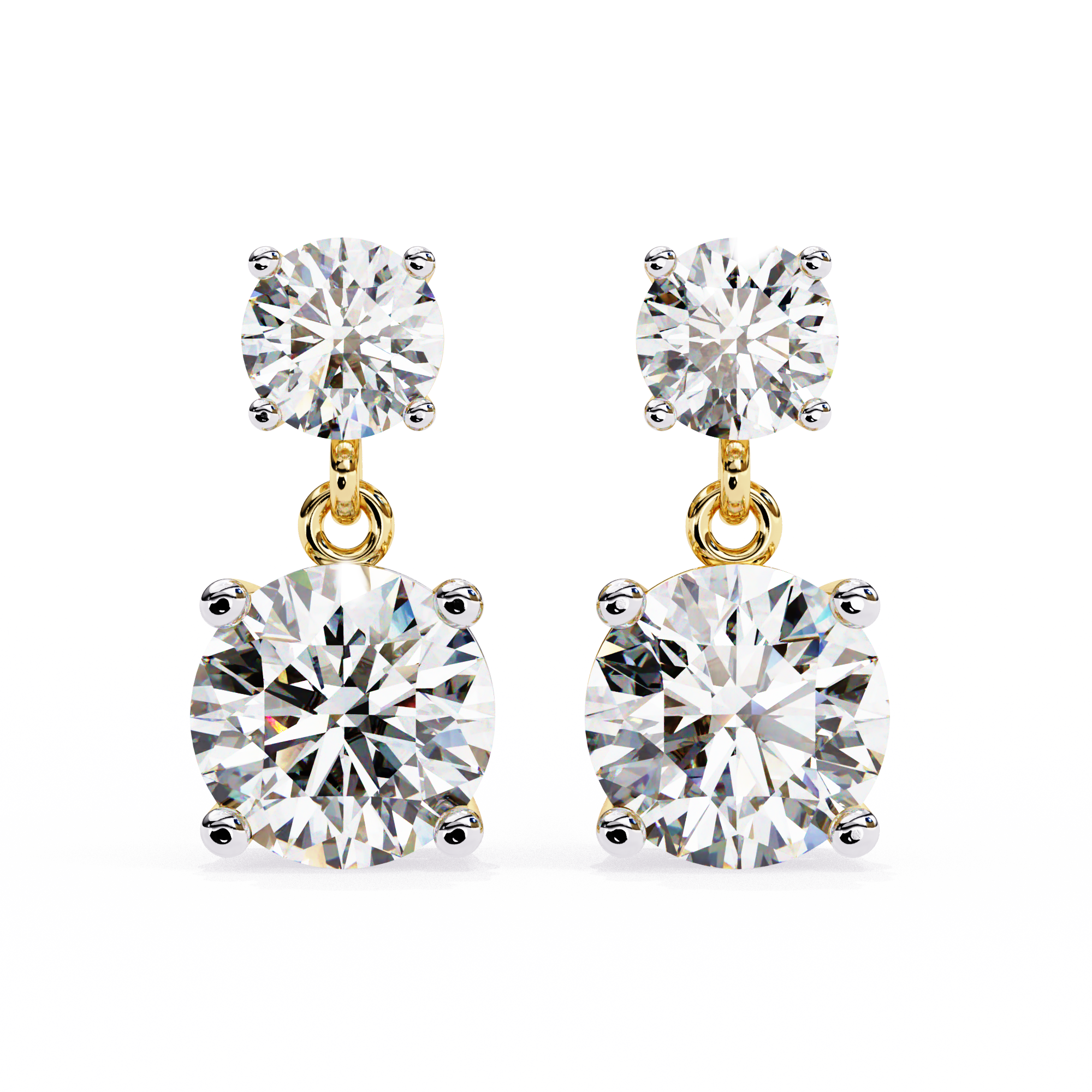 Radiance Bezel Diamond Stud Earrings — 10k–18k Gold