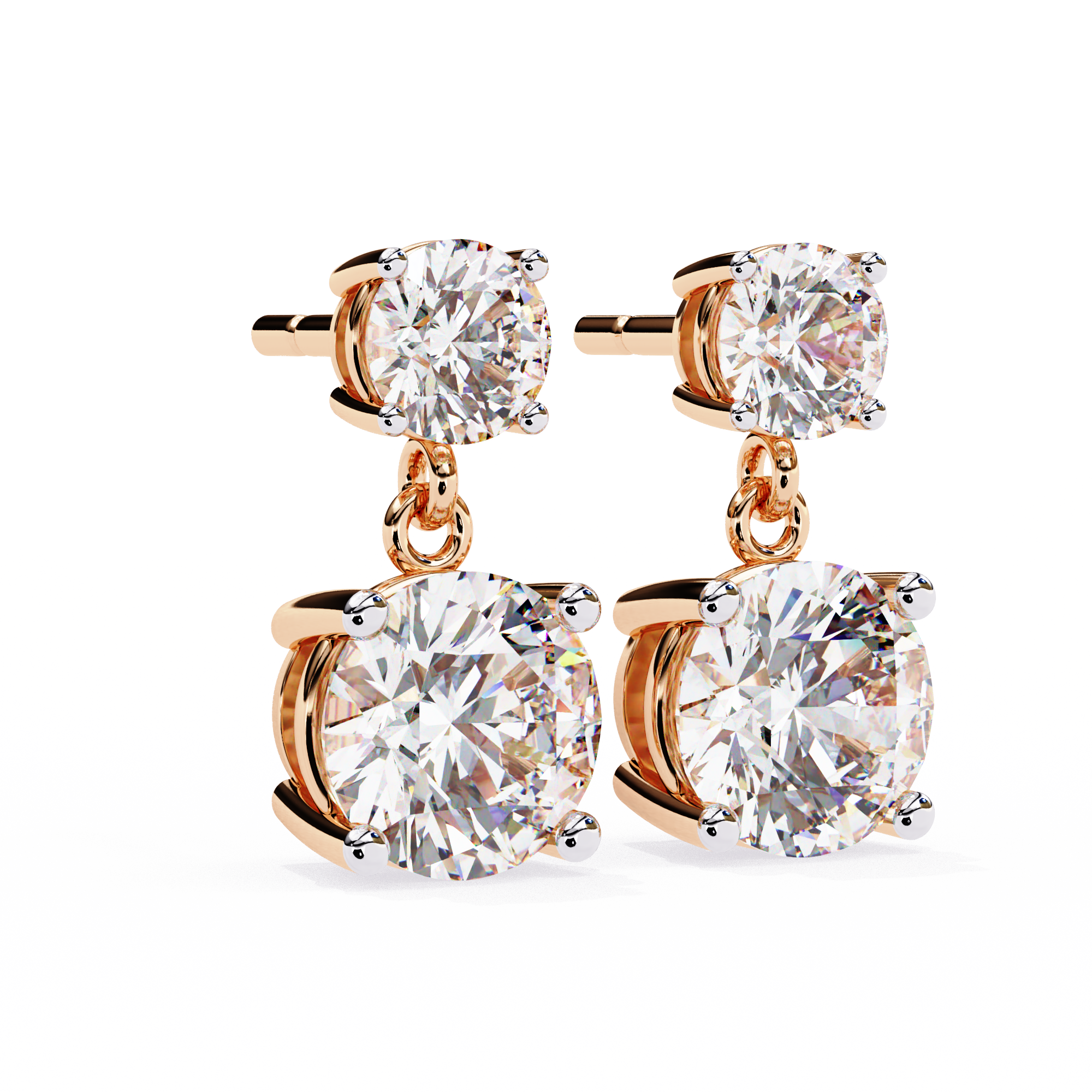 Radiance Bezel Diamond Stud Earrings — 10k–18k Gold