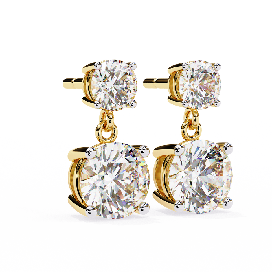 Radiance Bezel Diamond Stud Earrings — 10k–18k Gold