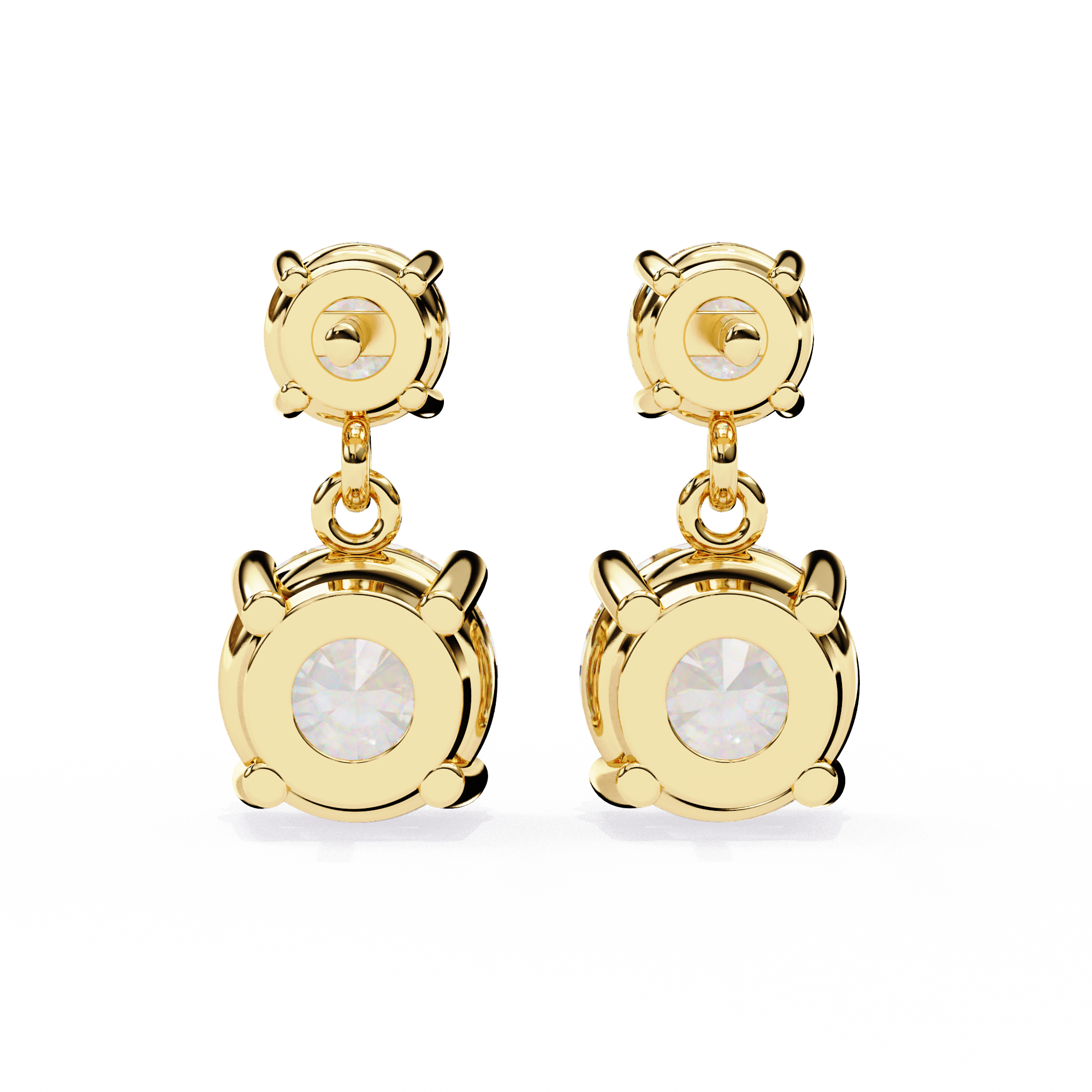 Radiance Bezel Diamond Stud Earrings — 10k–18k Gold