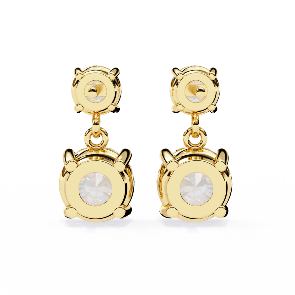Radiance Bezel Diamond Stud Earrings — 10k–18k Gold