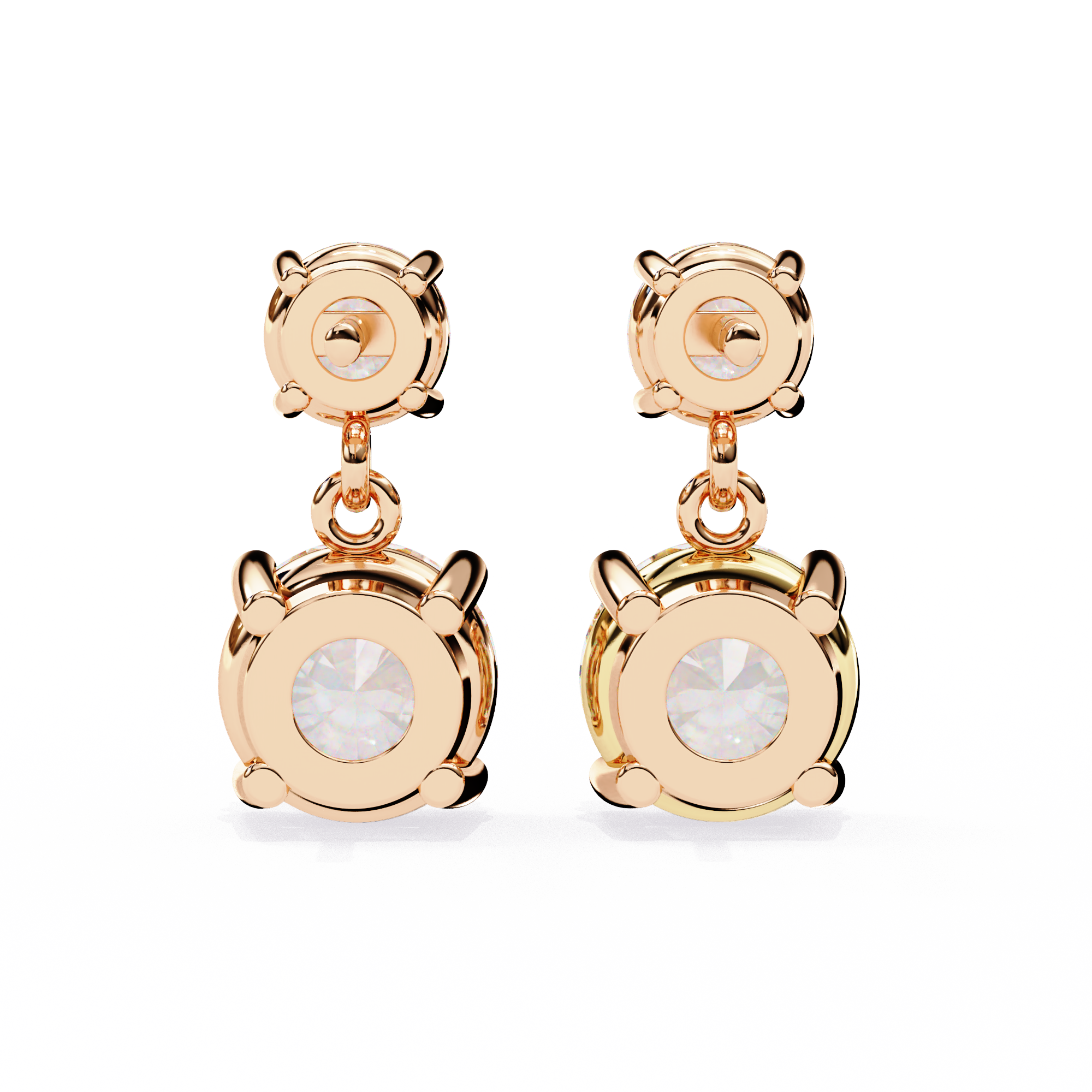 Radiance Bezel Diamond Stud Earrings — 10k–18k Gold