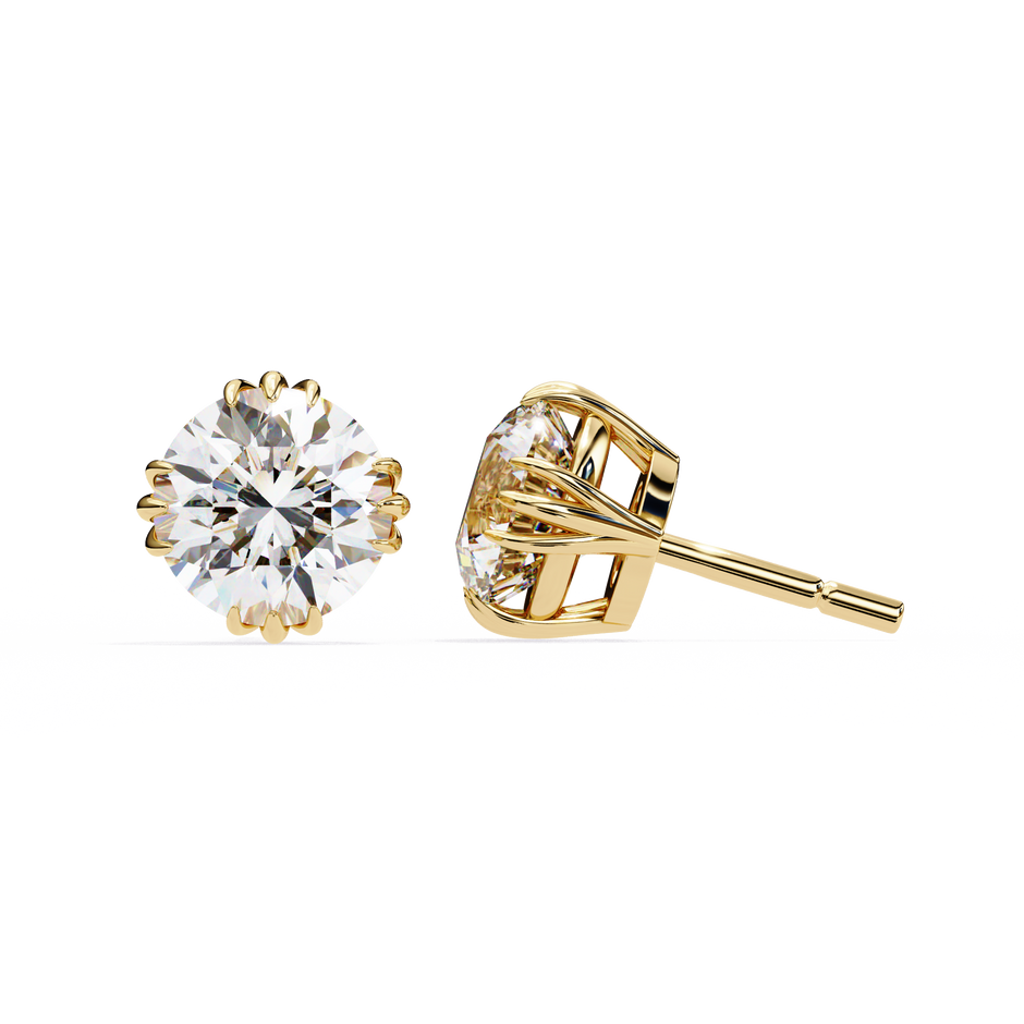 Prestige Four-Prong Diamond Stud Earrings — 10k–18k Gold