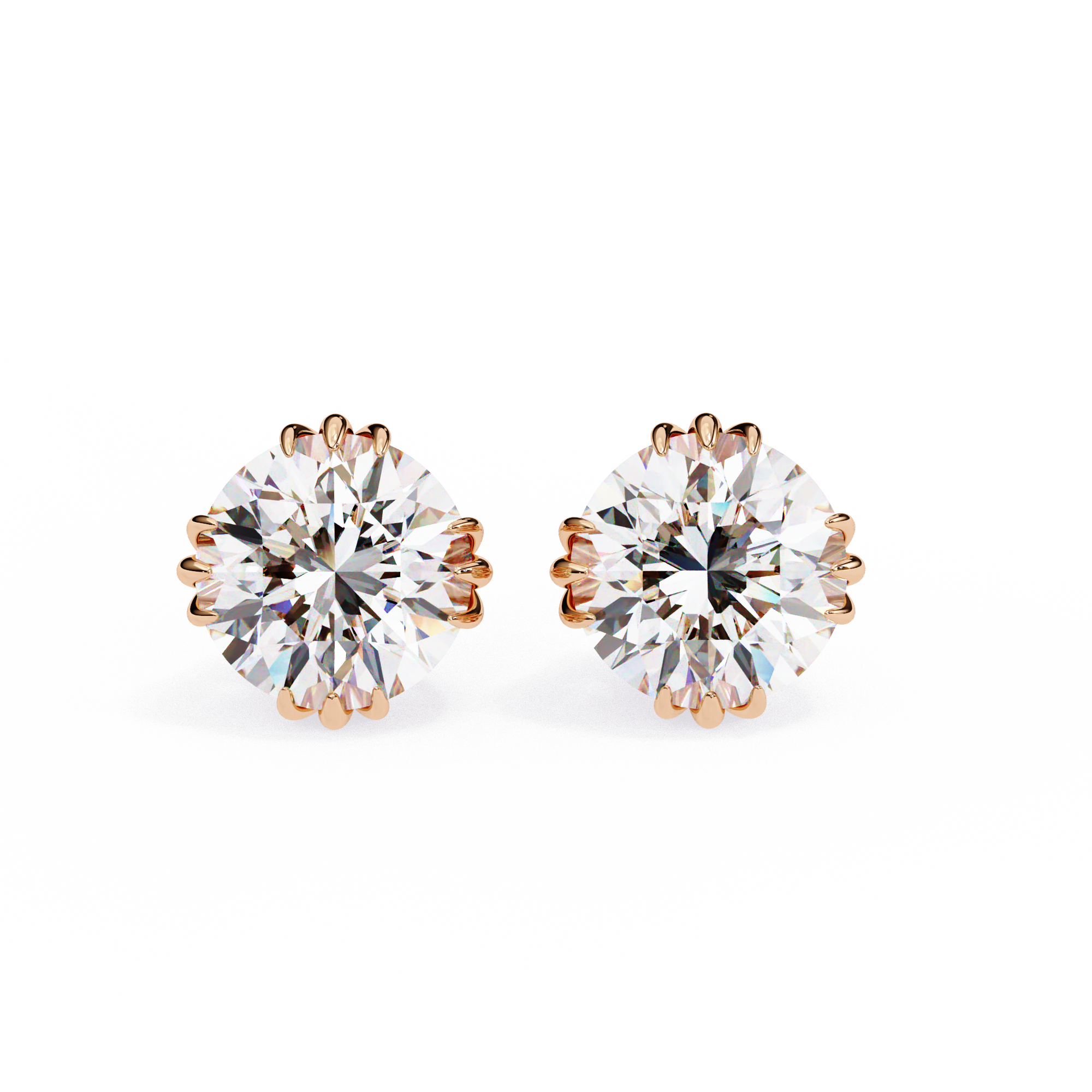 Prestige Four-Prong Diamond Stud Earrings — 10k–18k Gold