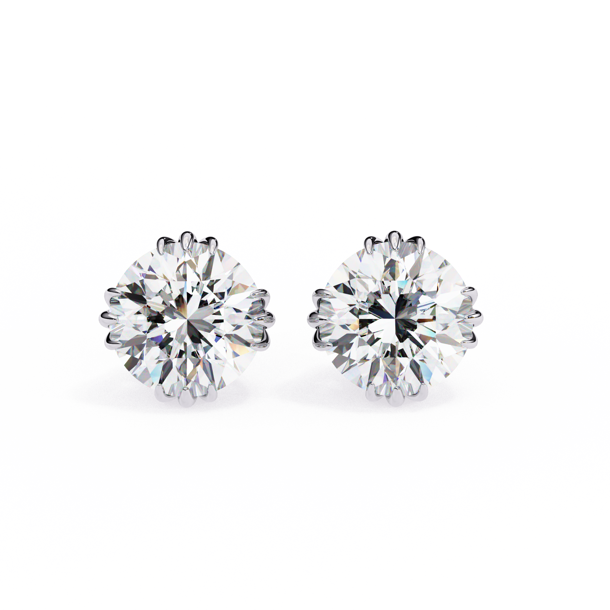 Prestige Four-Prong Diamond Stud Earrings — 10k–18k Gold