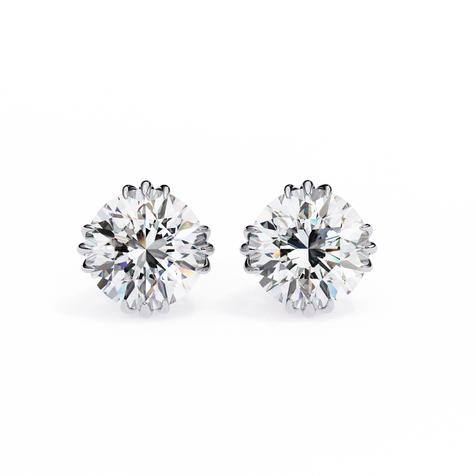 Prestige Four-Prong Diamond Stud Earrings — 10k–18k Gold