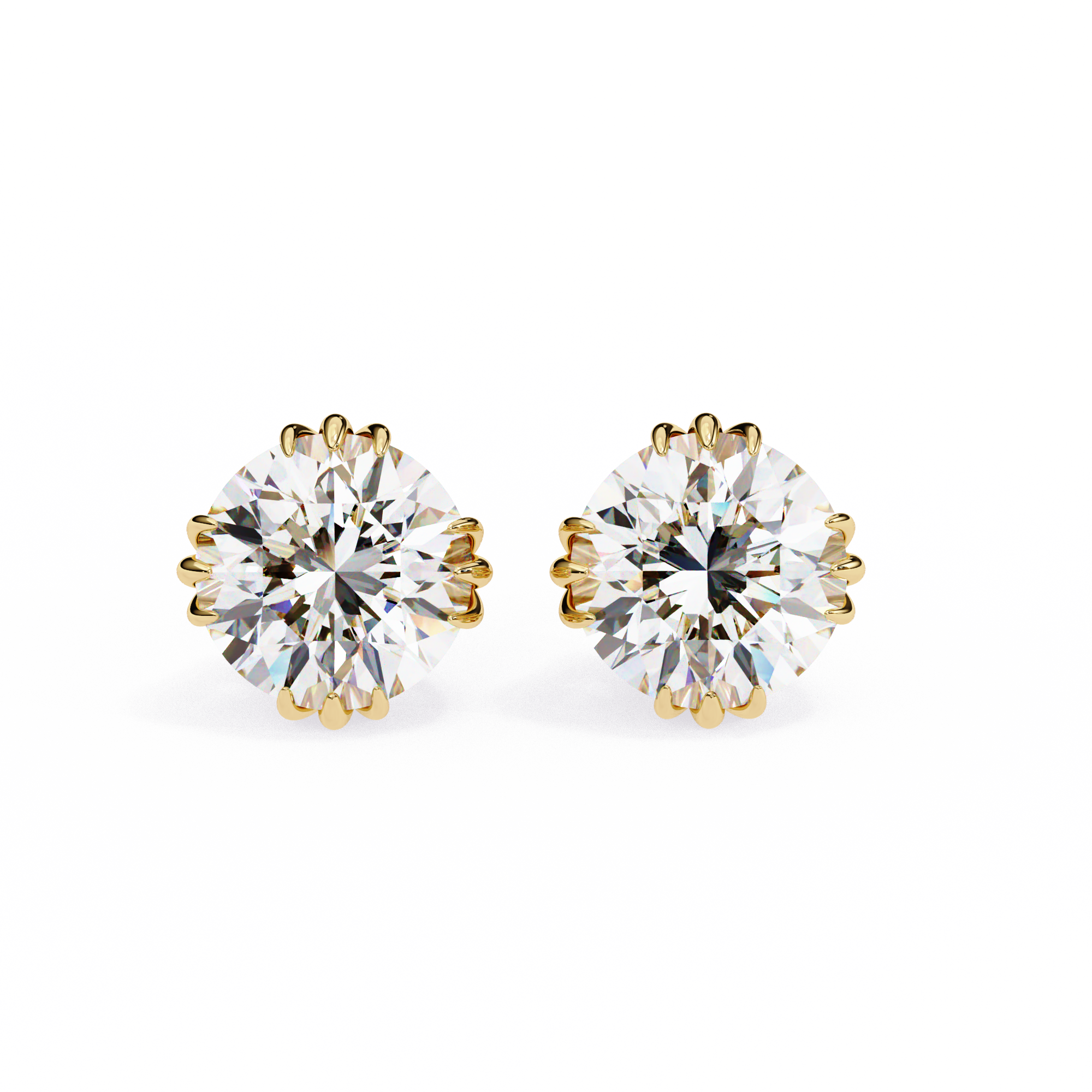 Prestige Four-Prong Diamond Stud Earrings — 10k–18k Gold