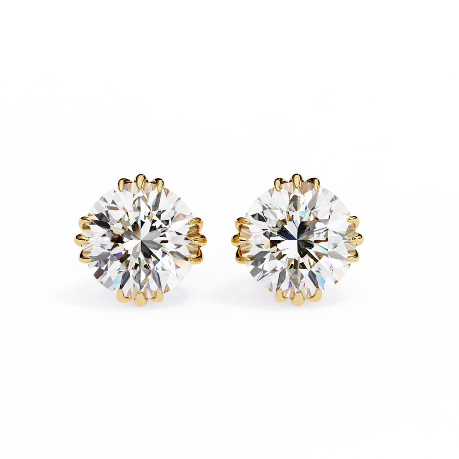 Prestige Four-Prong Diamond Stud Earrings — 10k–18k Gold