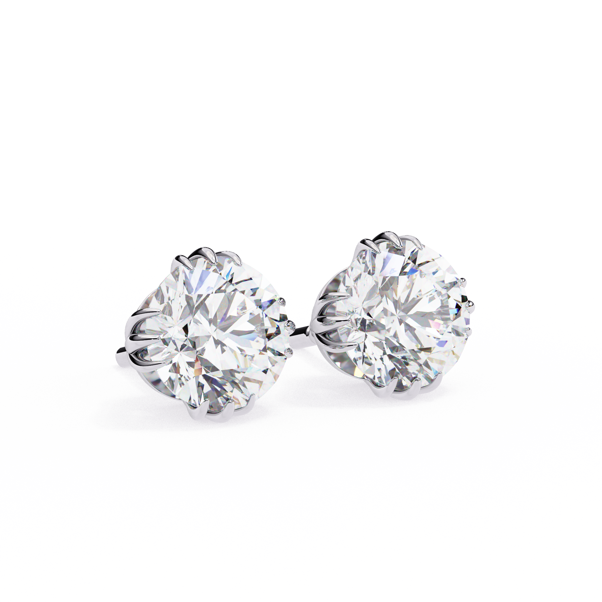 Prestige Four-Prong Diamond Stud Earrings — 10k–18k Gold