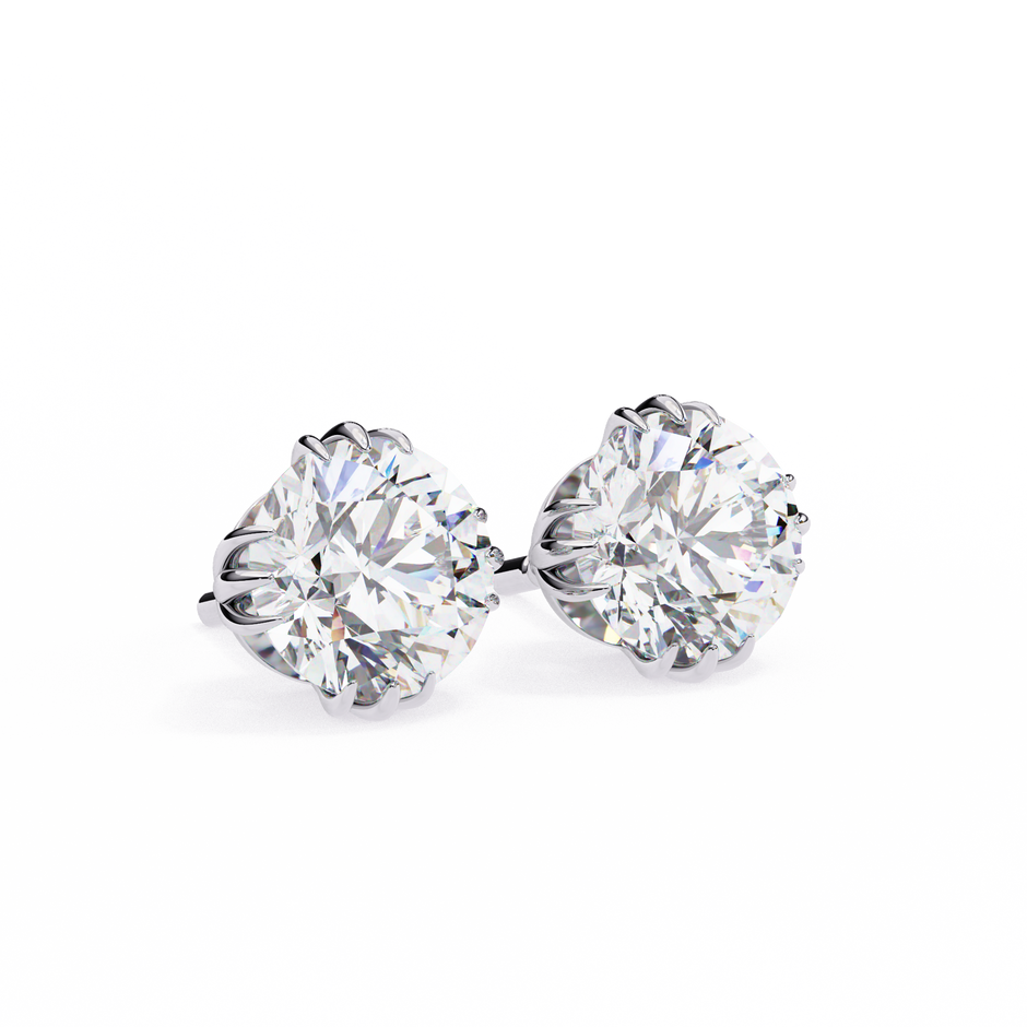 Prestige Four-Prong Diamond Stud Earrings — 10k–18k Gold