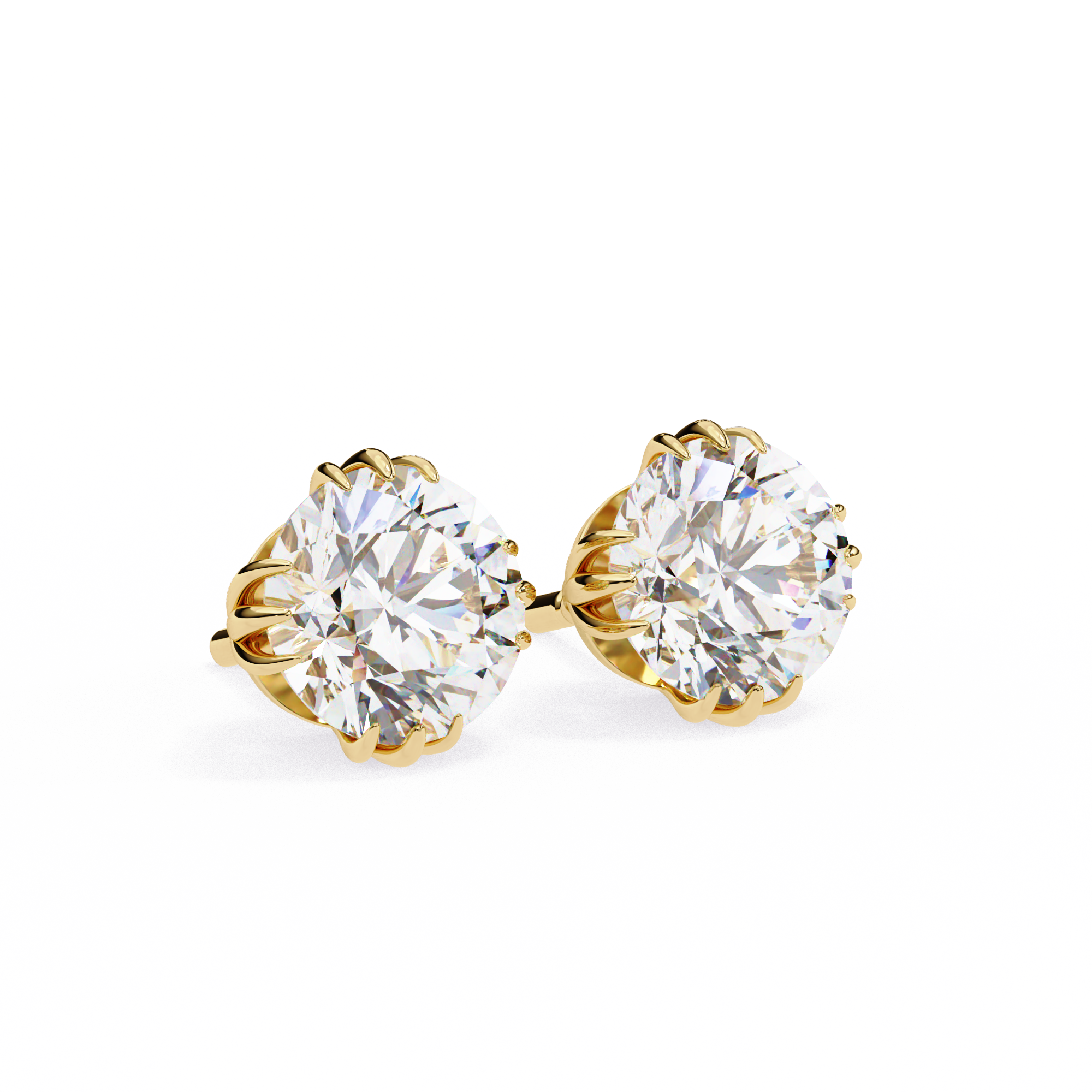 Prestige Four-Prong Diamond Stud Earrings — 10k–18k Gold