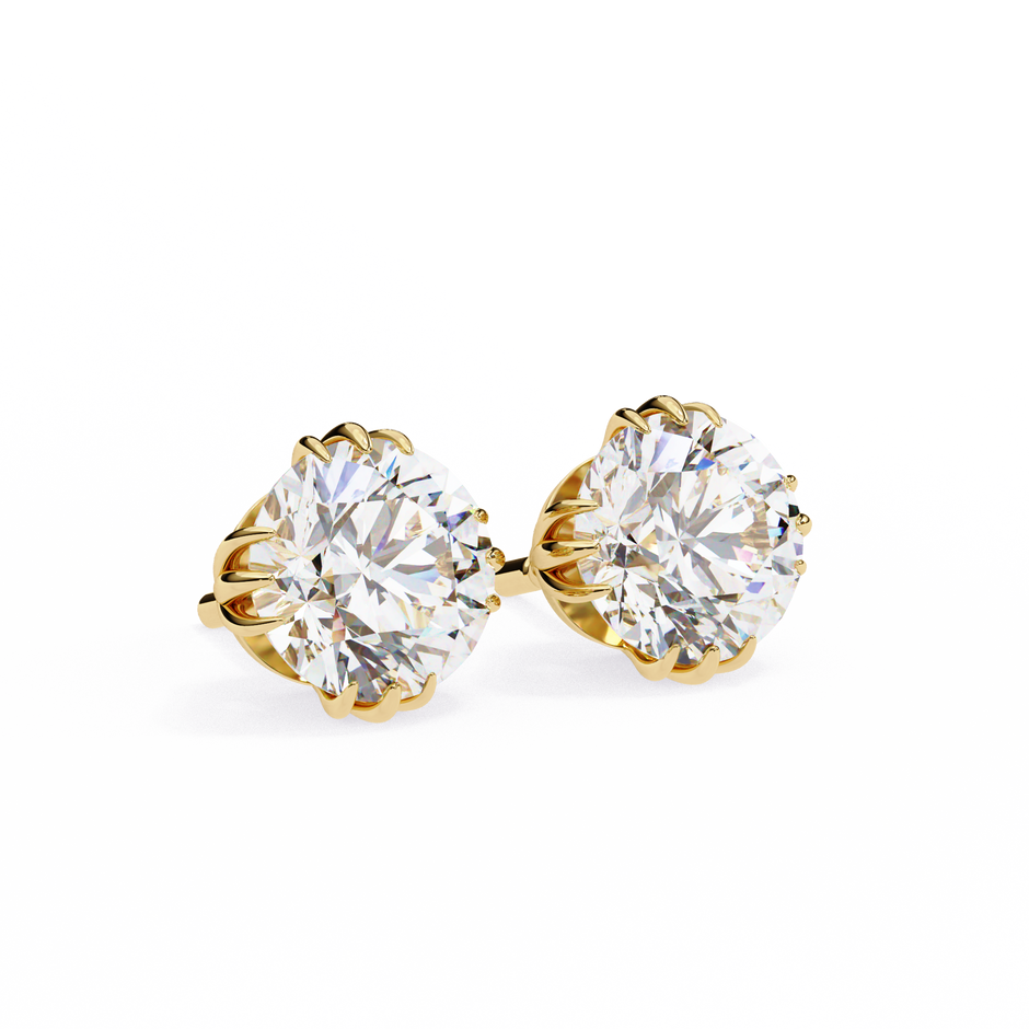 Prestige Four-Prong Diamond Stud Earrings — 10k–18k Gold