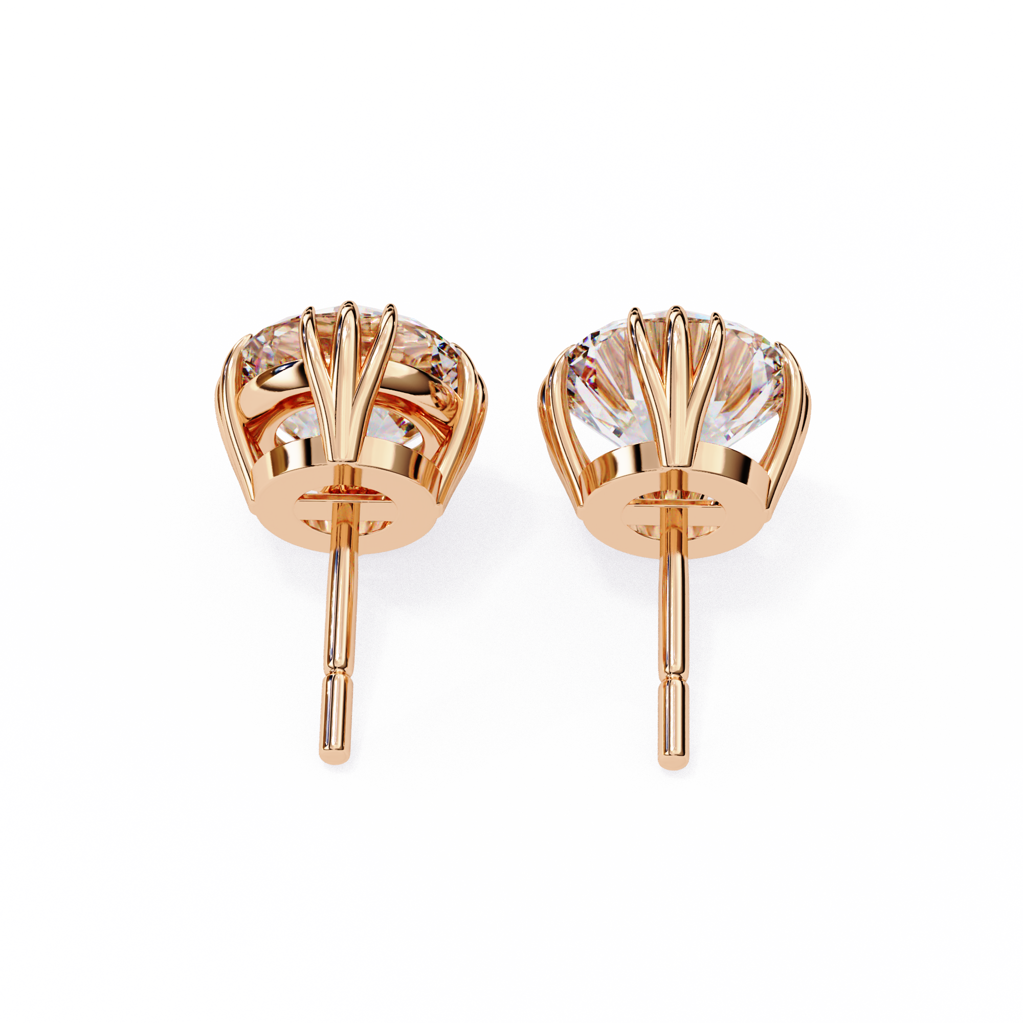 Prestige Four-Prong Diamond Stud Earrings — 10k–18k Gold