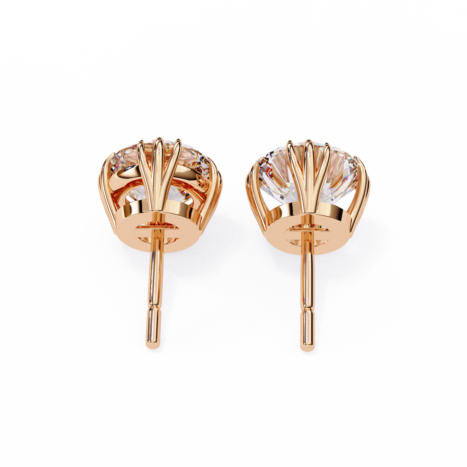 Prestige Four-Prong Diamond Stud Earrings — 10k–18k Gold
