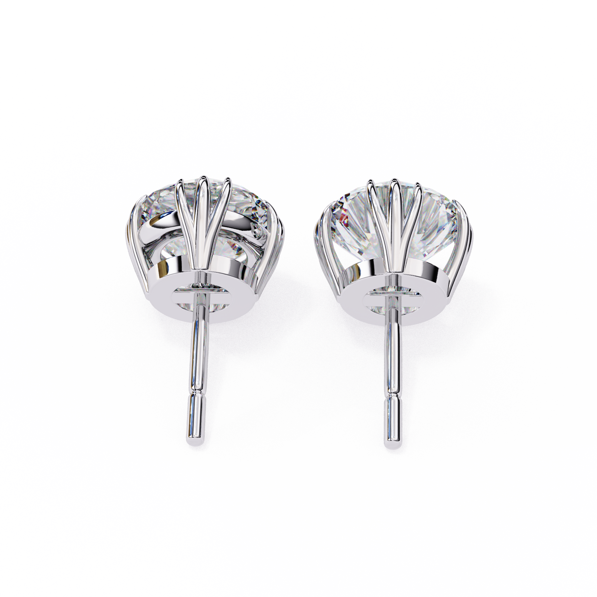 Prestige Four-Prong Diamond Stud Earrings — 10k–18k Gold