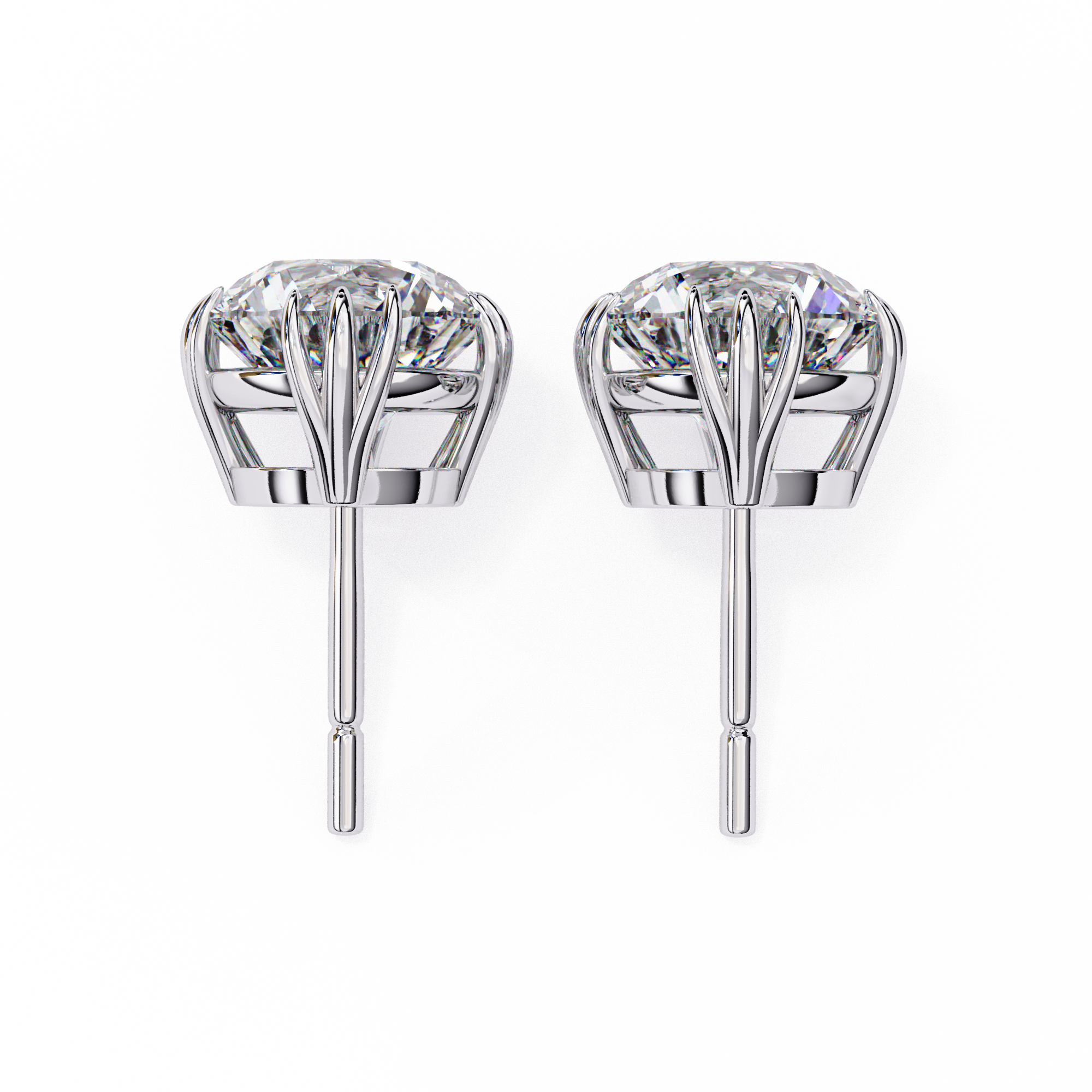 Prestige Four-Prong Diamond Stud Earrings — 10k–18k Gold
