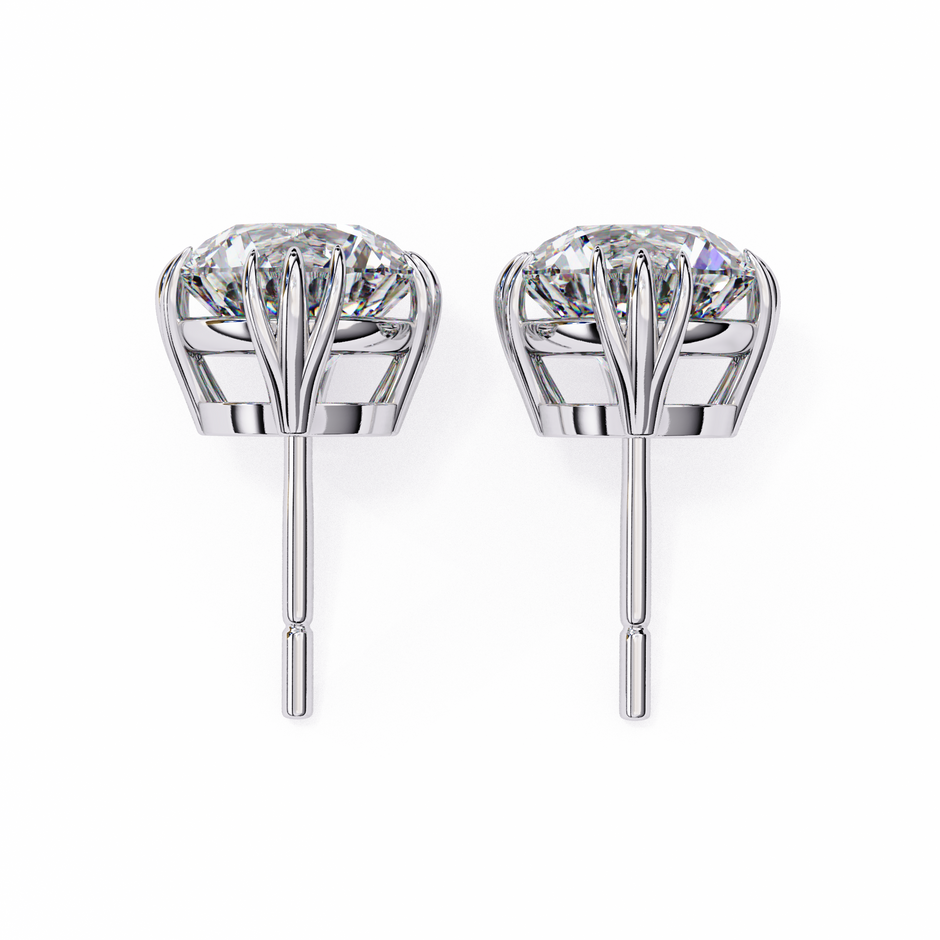 Prestige Four-Prong Diamond Stud Earrings — 10k–18k Gold
