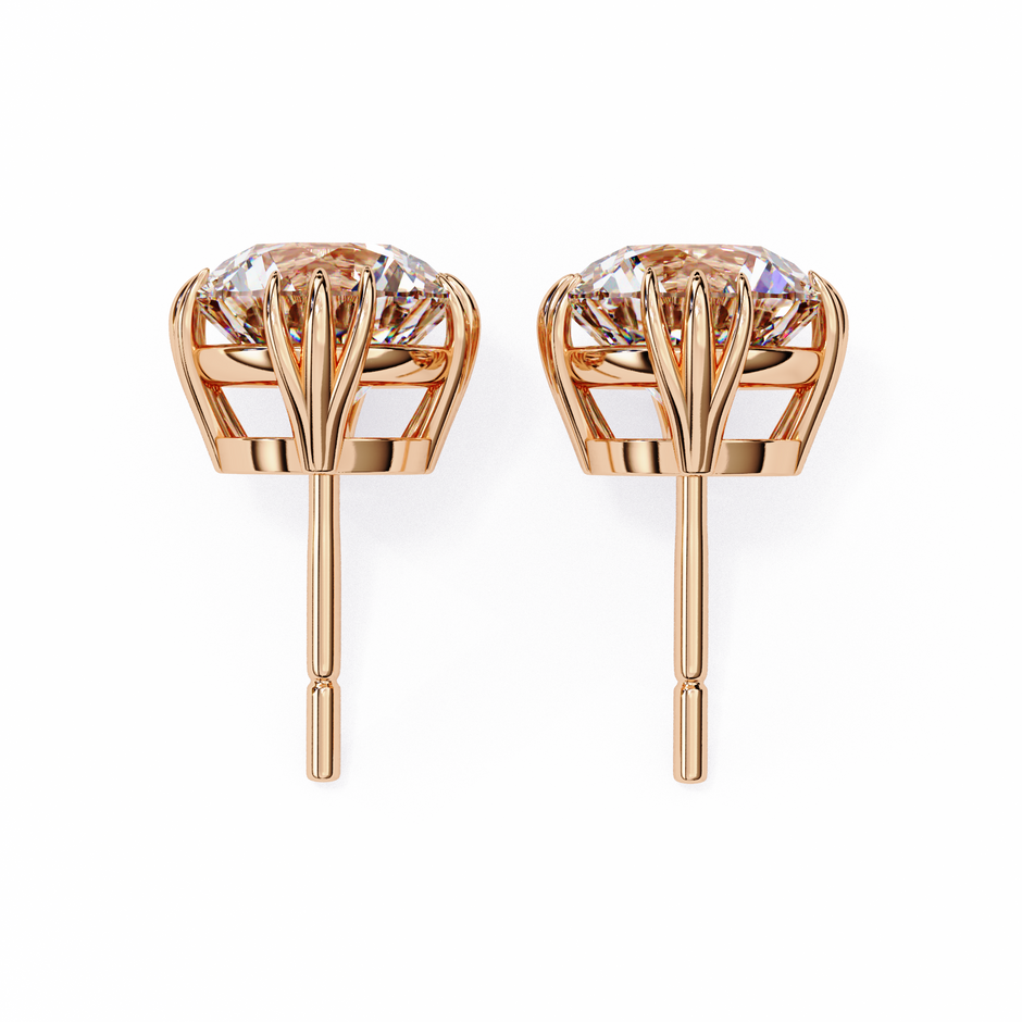 Prestige Four-Prong Diamond Stud Earrings — 10k–18k Gold