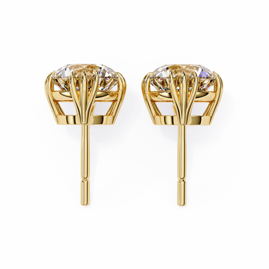 Prestige Four-Prong Diamond Stud Earrings — 10k–18k Gold