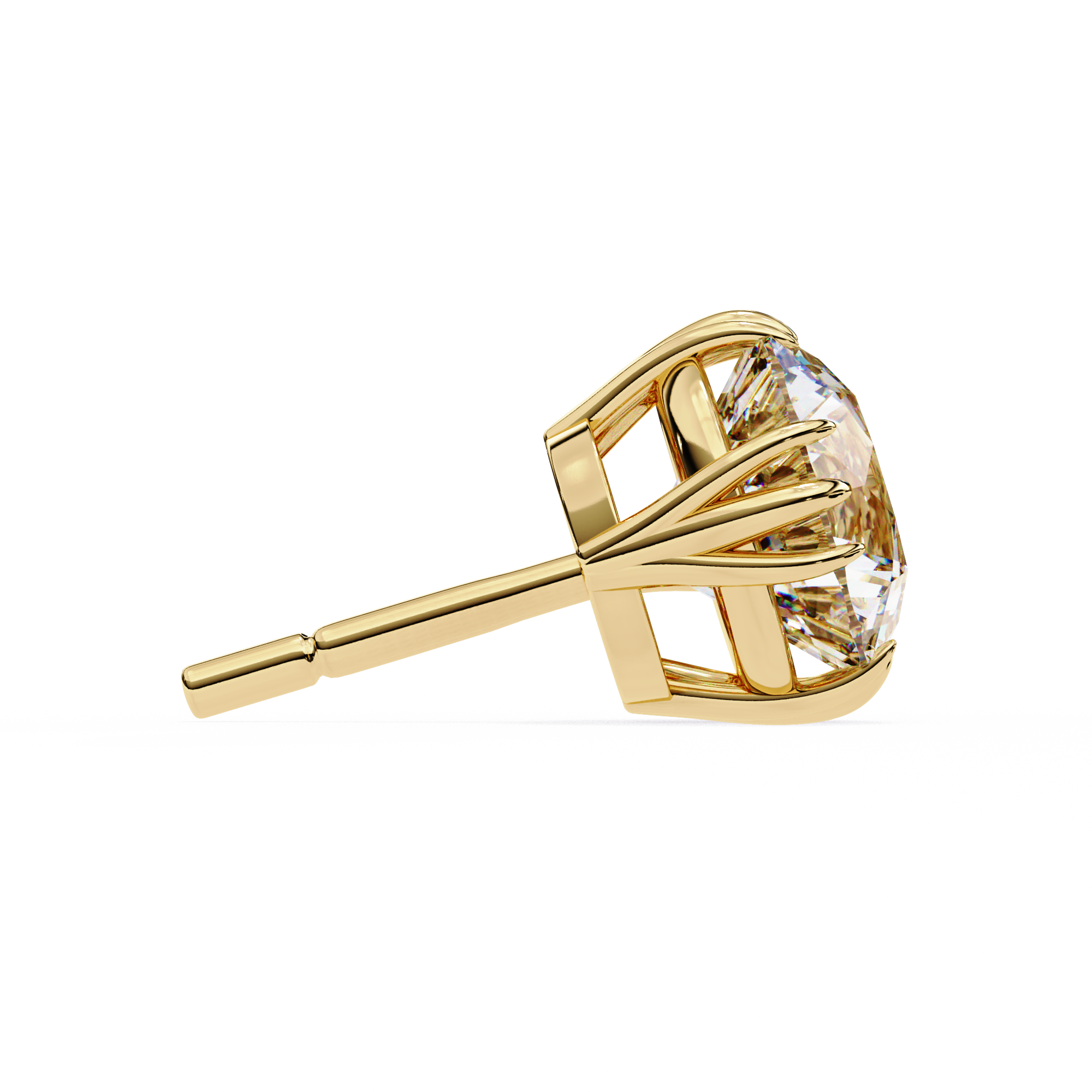 Prestige Four-Prong Diamond Stud Earrings — 10k–18k Gold