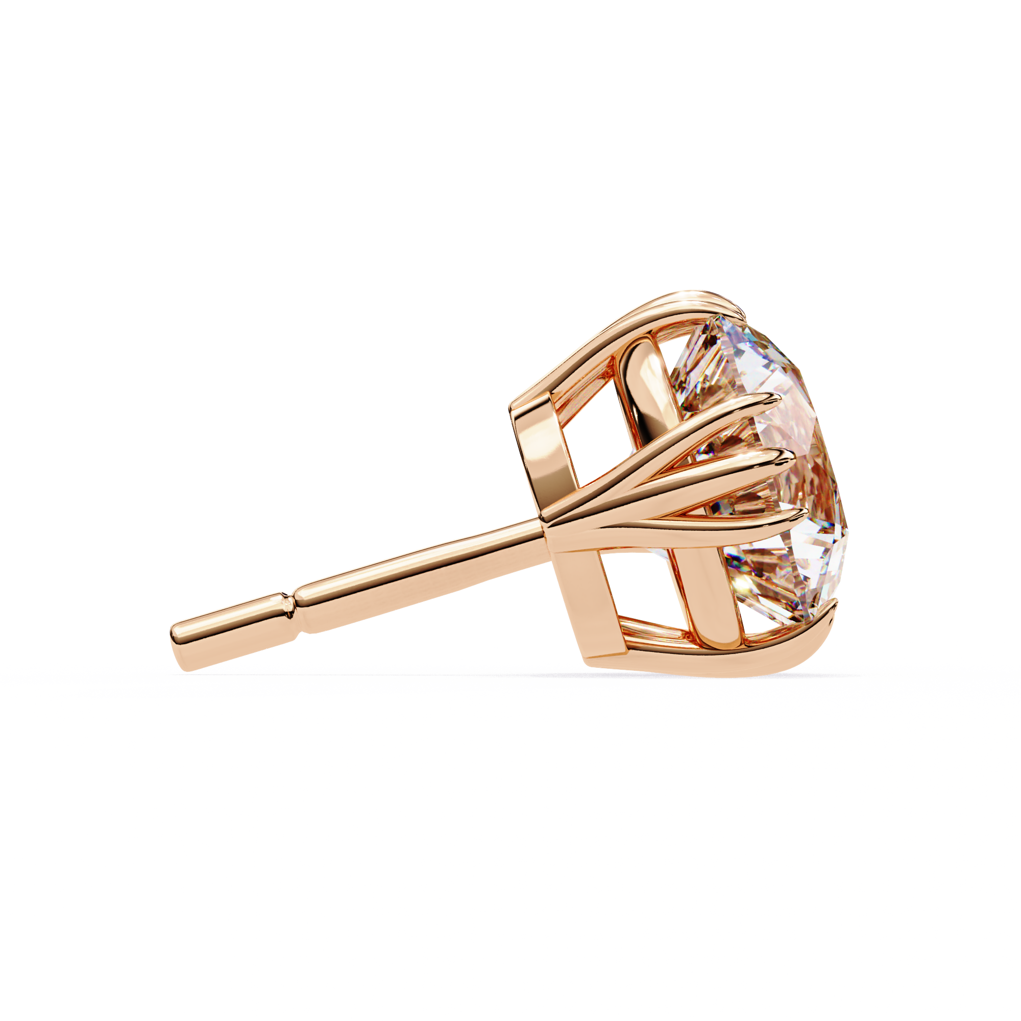 Prestige Four-Prong Diamond Stud Earrings — 10k–18k Gold