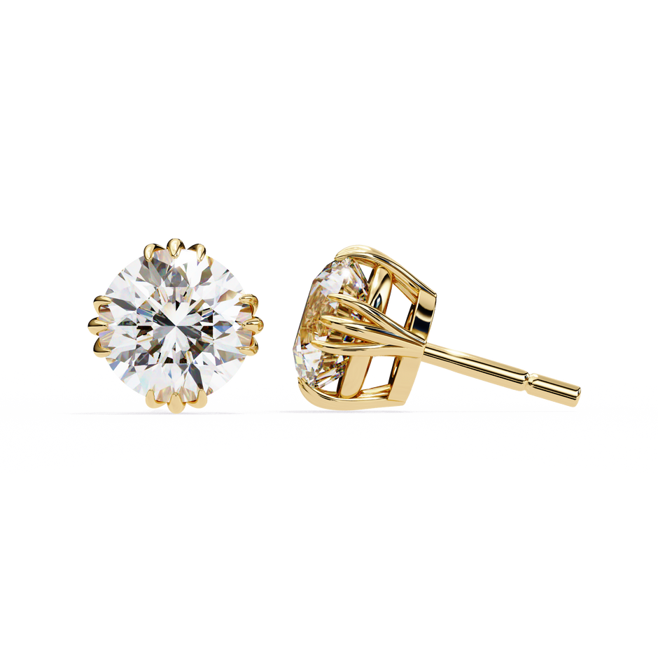 Prestige Four-Prong Diamond Stud Earrings — 10k–18k Gold