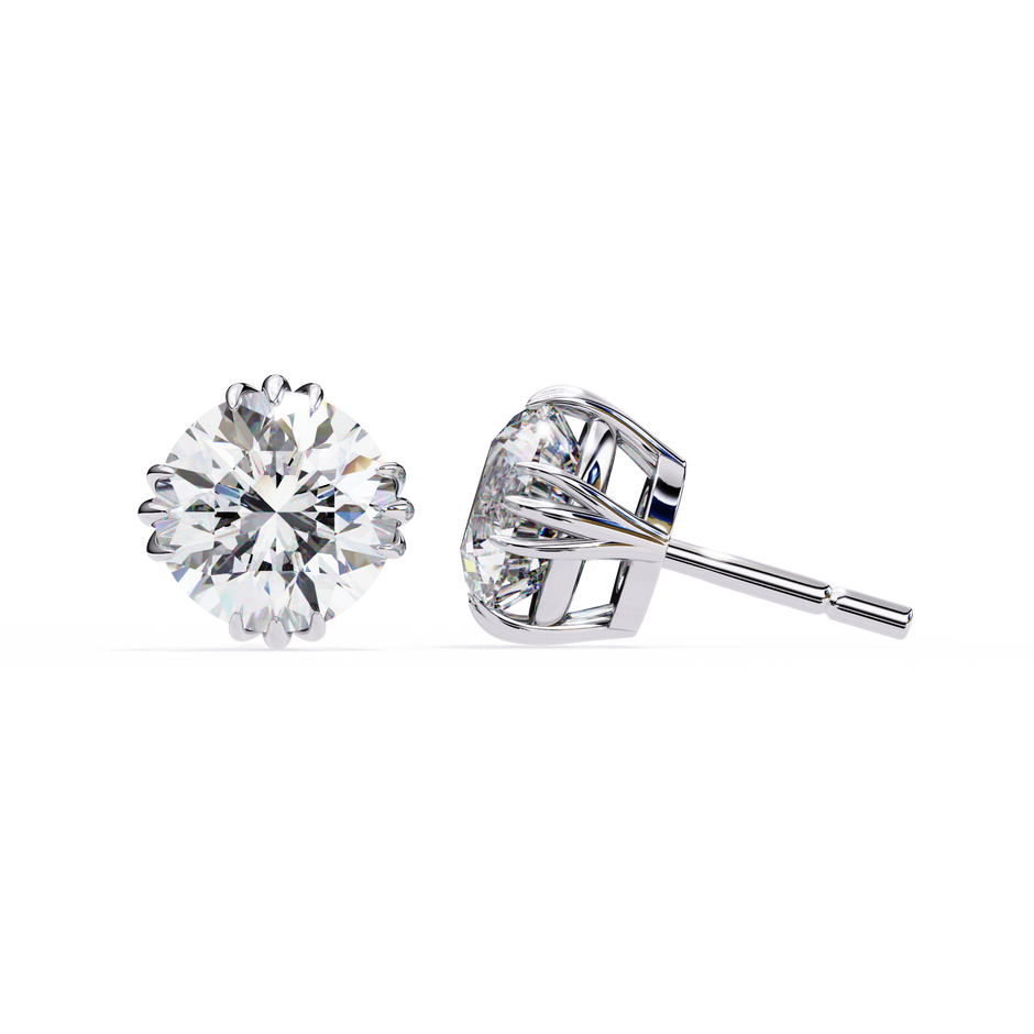 Prestige Four-Prong Diamond Stud Earrings — 10k–18k Gold