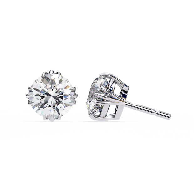 Prestige Four-Prong Diamond Stud Earrings — 10k–18k Gold