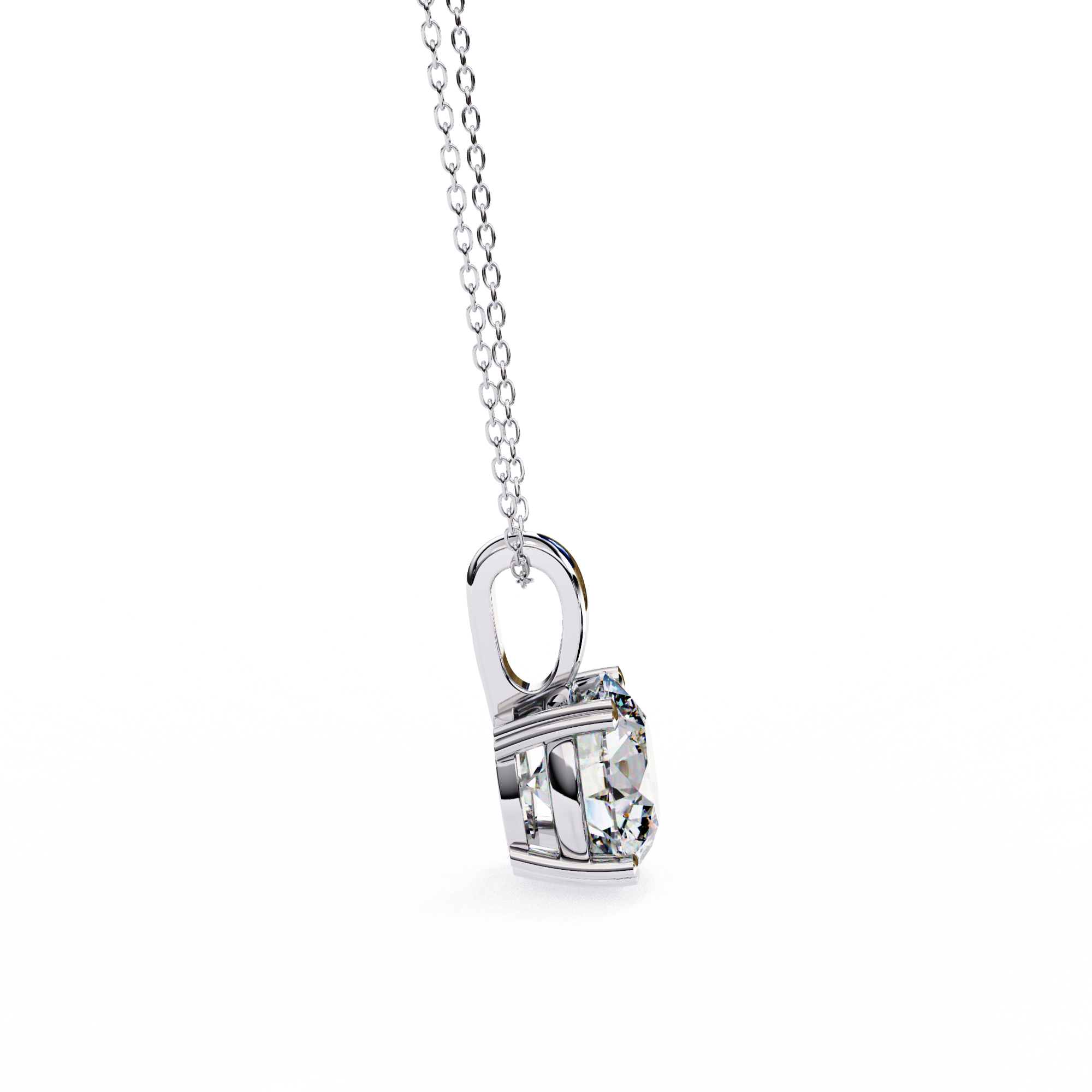 Petite Oval Diamond Pendant