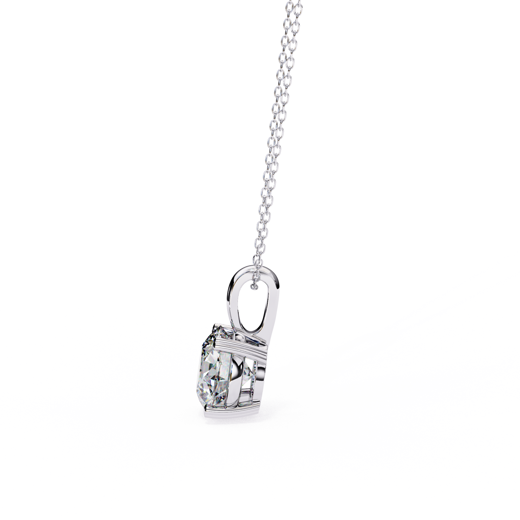 Petite Oval Diamond Pendant