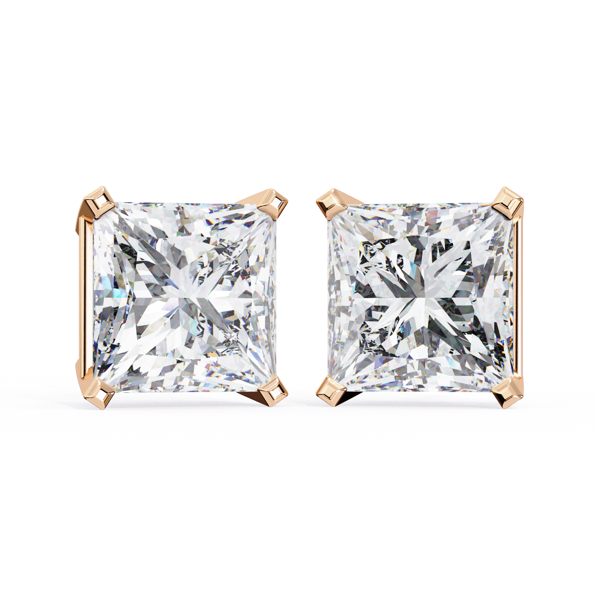 Céleste Gold & Diamond Stud Earrings — 10k–18k Gold