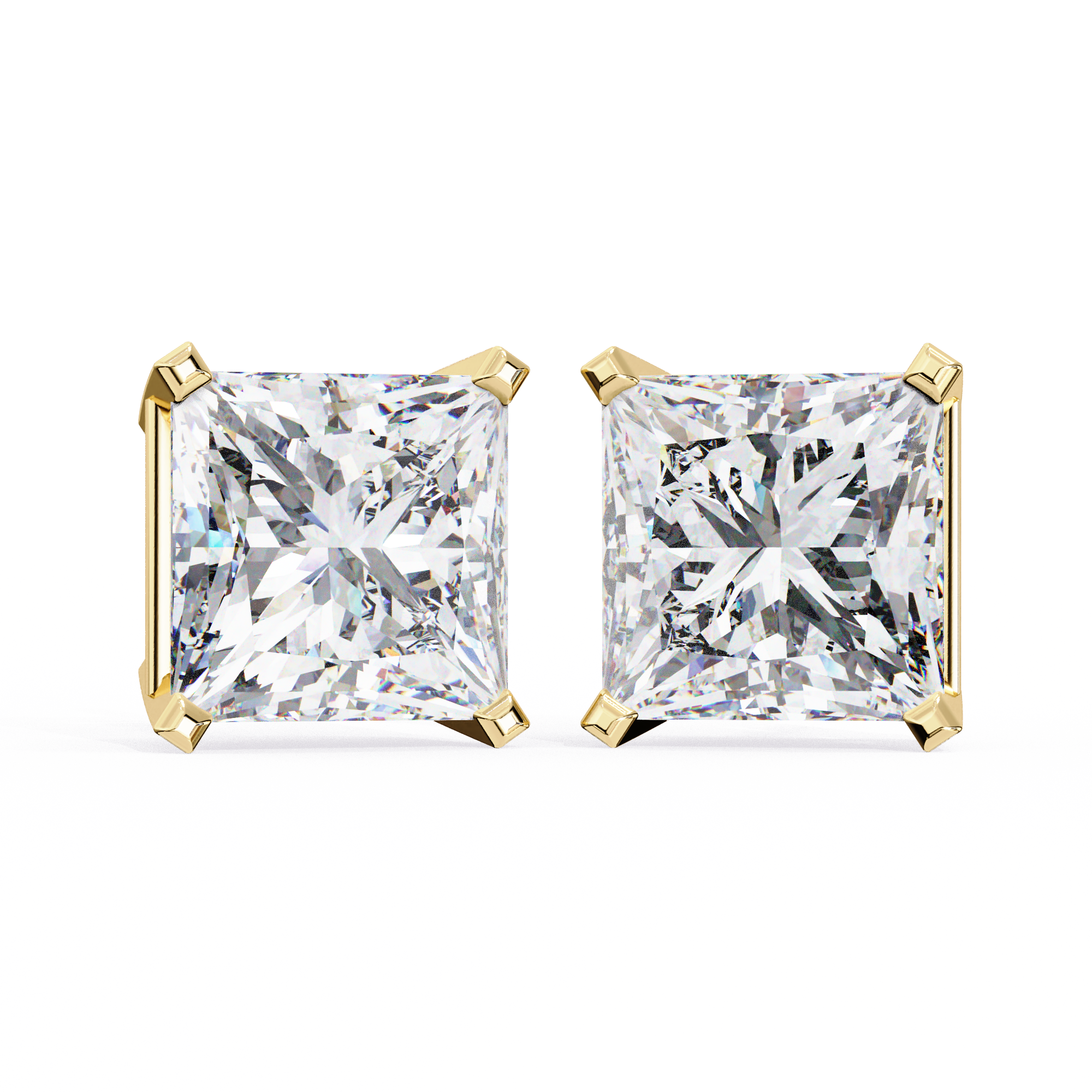 Céleste Gold & Diamond Stud Earrings — 10k–18k Gold