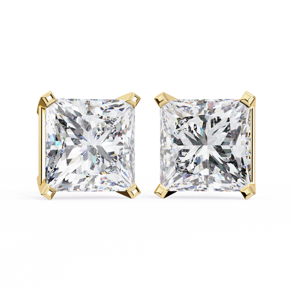 Céleste Gold & Diamond Stud Earrings — 10k–18k Gold