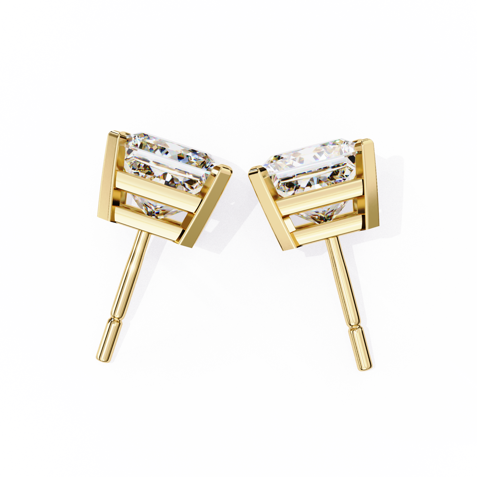 Céleste Gold & Diamond Stud Earrings — 10k–18k Gold