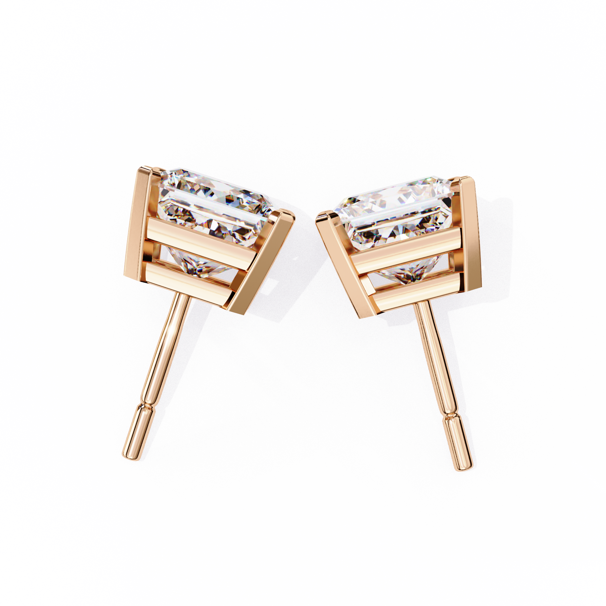 Céleste Gold & Diamond Stud Earrings — 10k–18k Gold