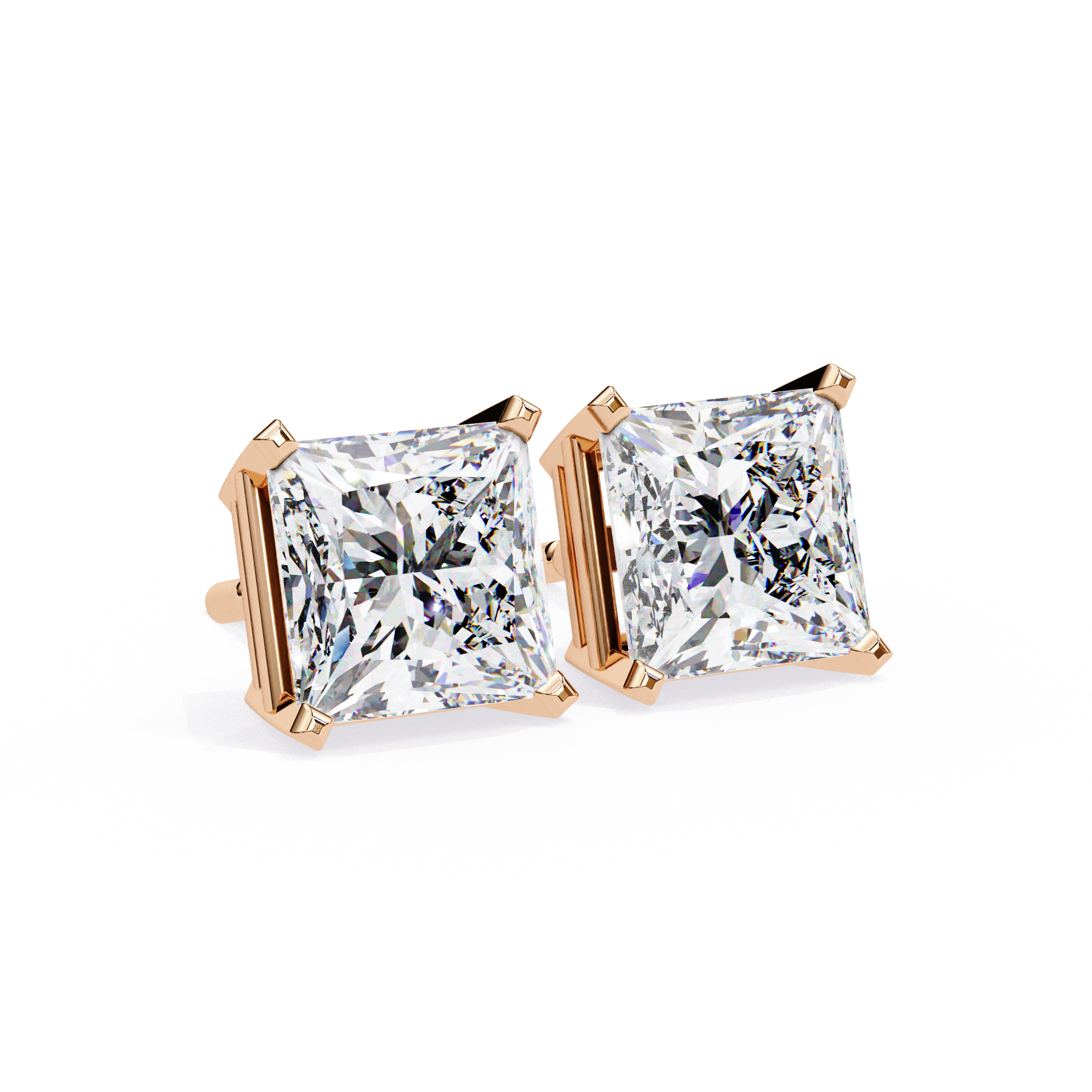 Céleste Gold & Diamond Stud Earrings — 10k–18k Gold
