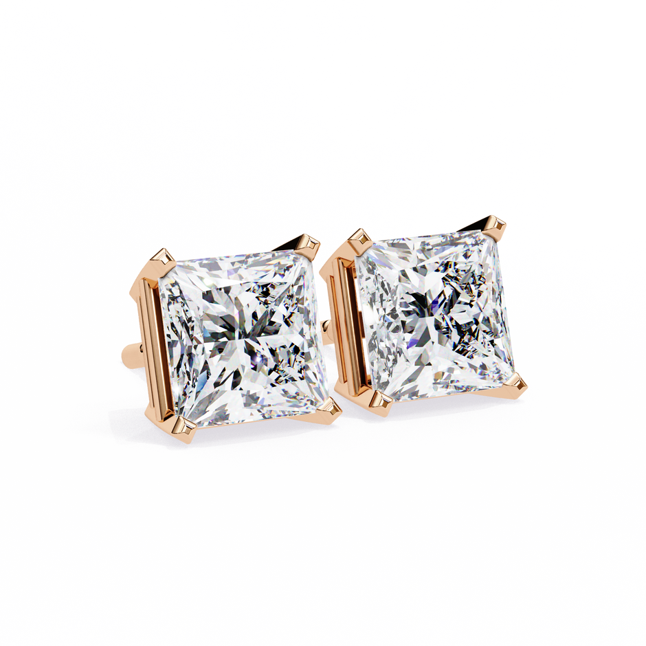 Céleste Gold & Diamond Stud Earrings — 10k–18k Gold