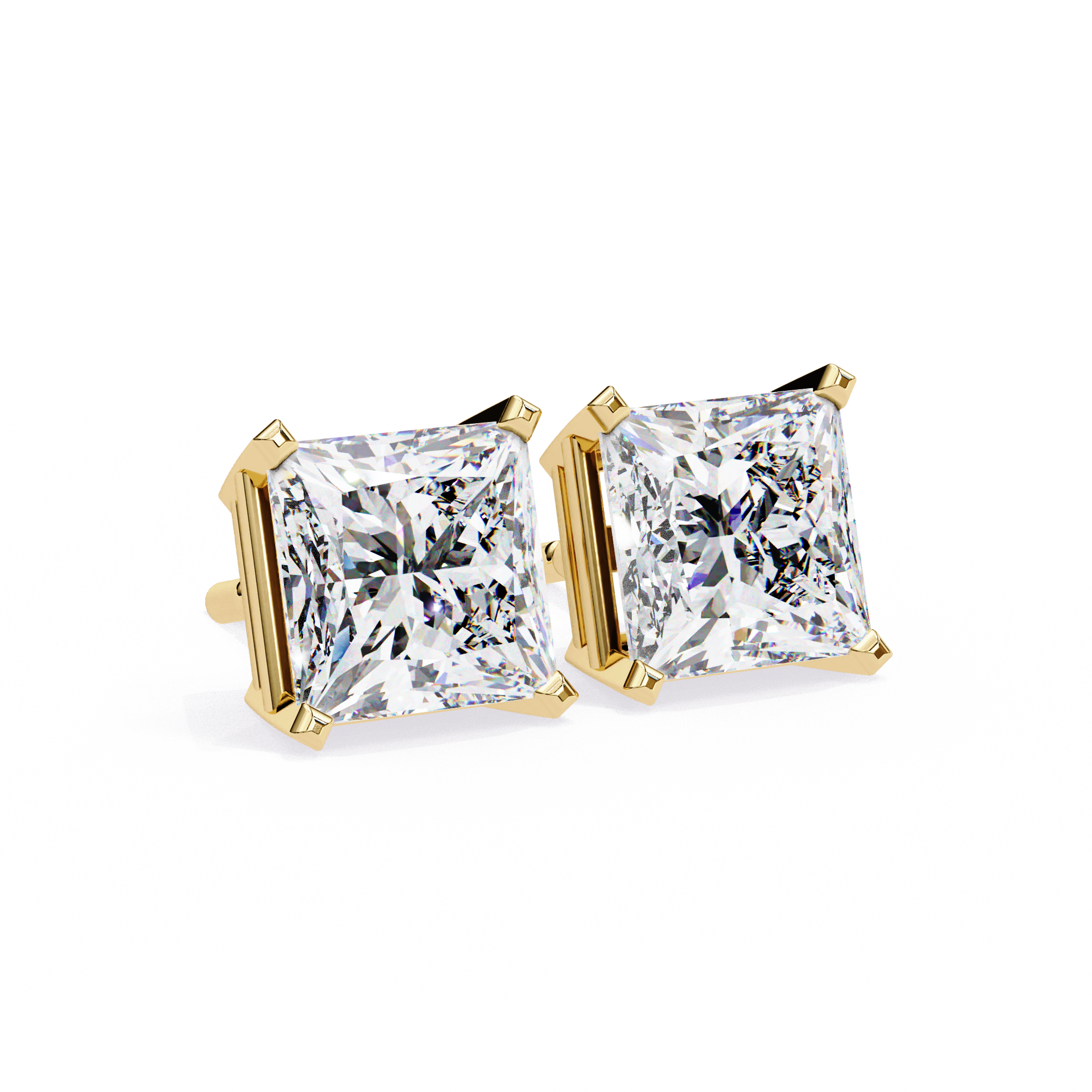 Céleste Gold & Diamond Stud Earrings — 10k–18k Gold